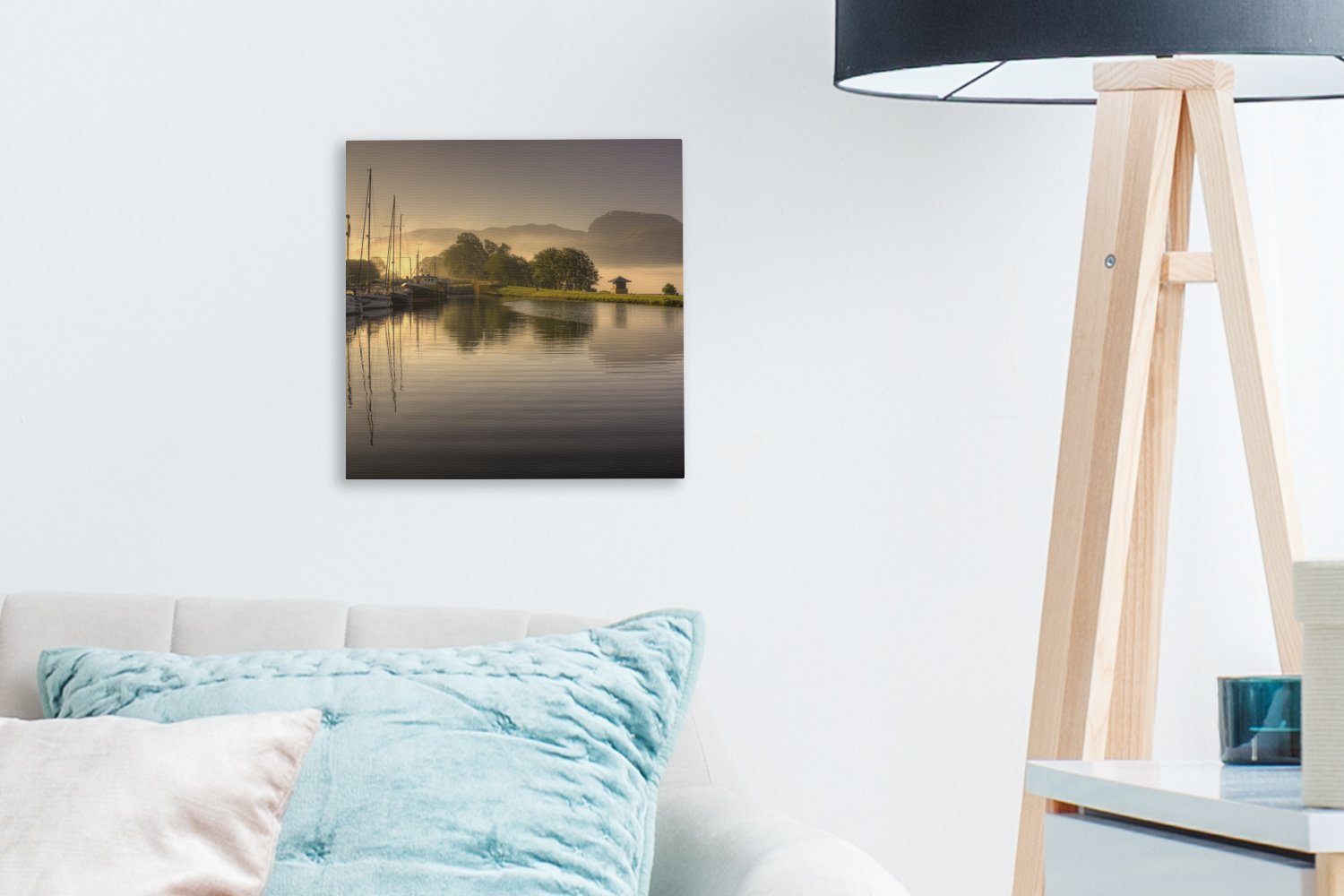 Nevis OneMillionCanvasses® im St), Hafen Hintergrund Wohnzimmer mit Bilder (1 Ben für Leinwand Leinwandbild Schottland, in Schlafzimmer