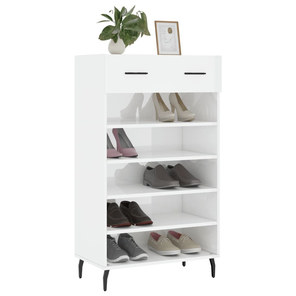 vidaXL Schuhschrank Schuhschrank Hochglanz-Weiß 60x35x105 cm günstig online kaufen