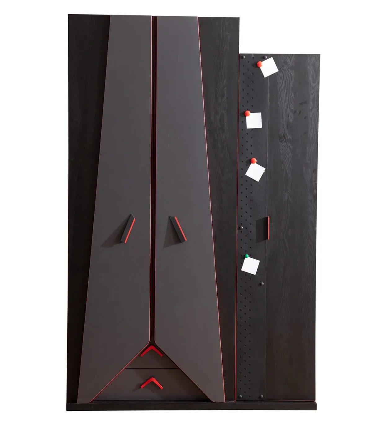 JVmoebel Kleiderschrank Moderner Kinderkleiderschrank in Schwarz-Rot für das Zimmer (1-St., Kleiderschrank) Made in Europa