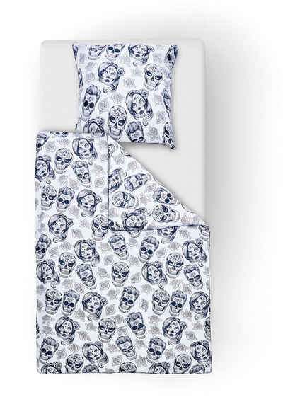 Bettwäsche Skulls, done.®, Mako-Satin, beidseitig bedruckte Bettwäsche mit Keder