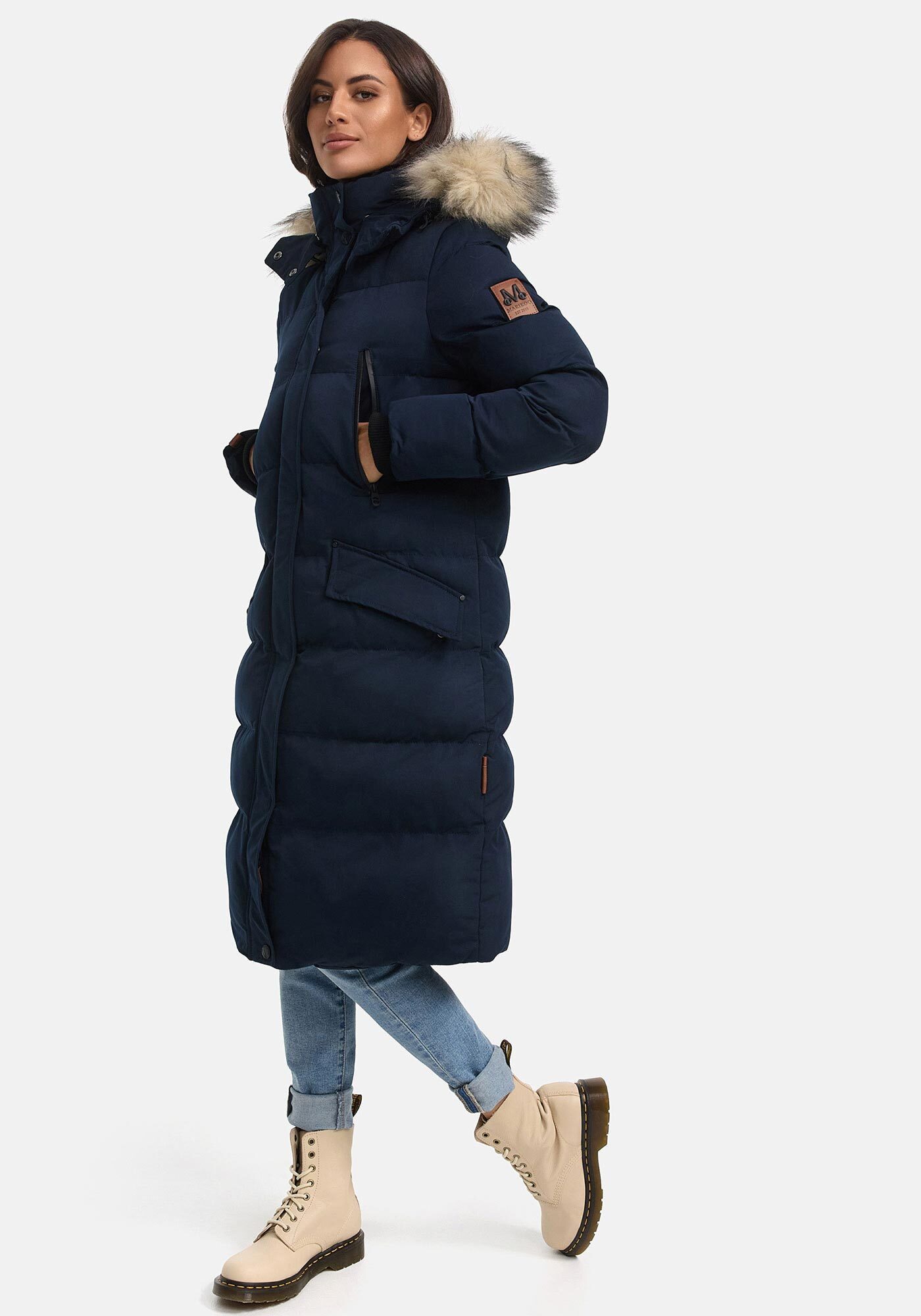 Marikoo Parka Schneesternchen langer Parka mit abnehmbarer Kapuze