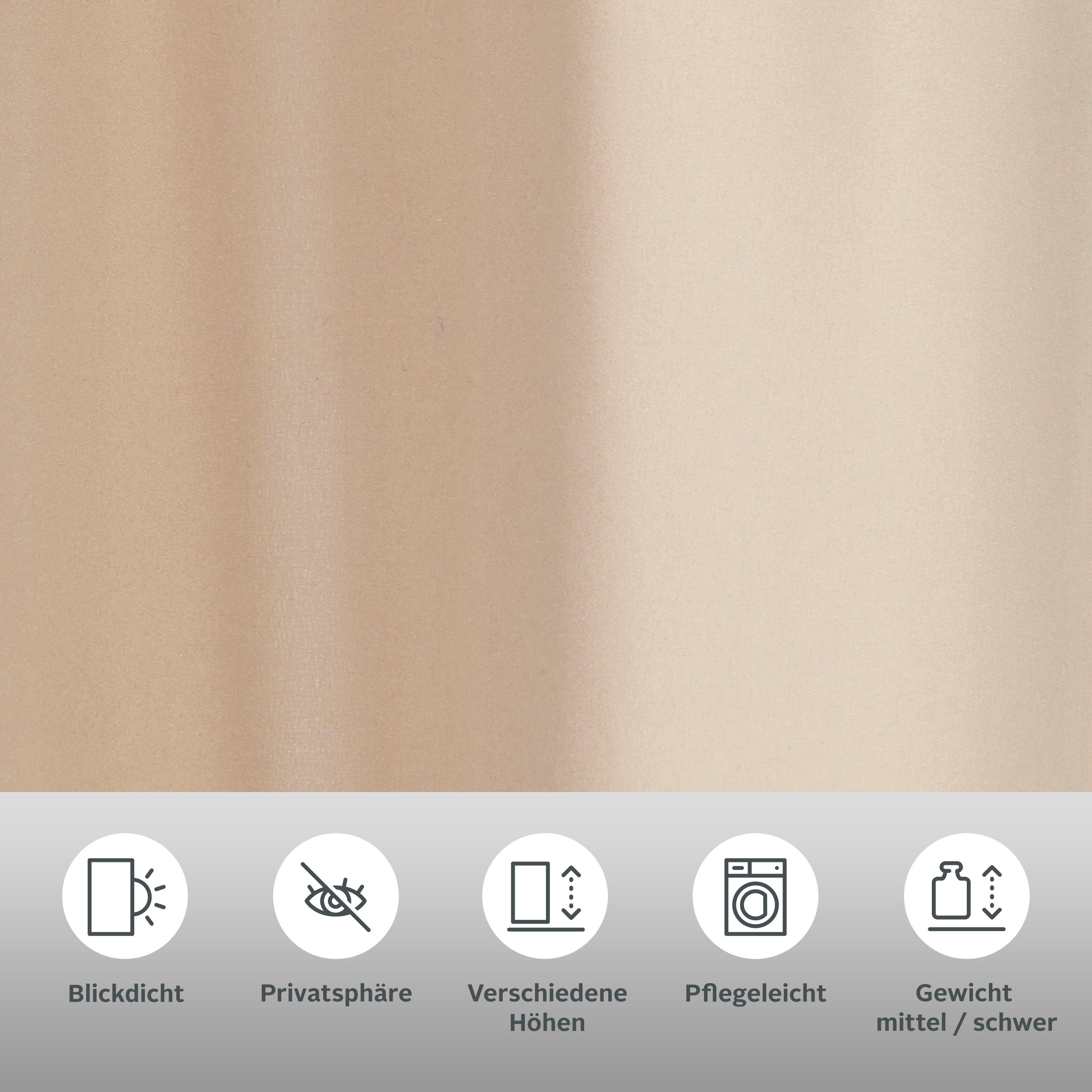 OTTO home Vorhang Parry (2 St), Ösen, blickdicht, Polyester, 2-er Set, blickdicht, monochrom, basic