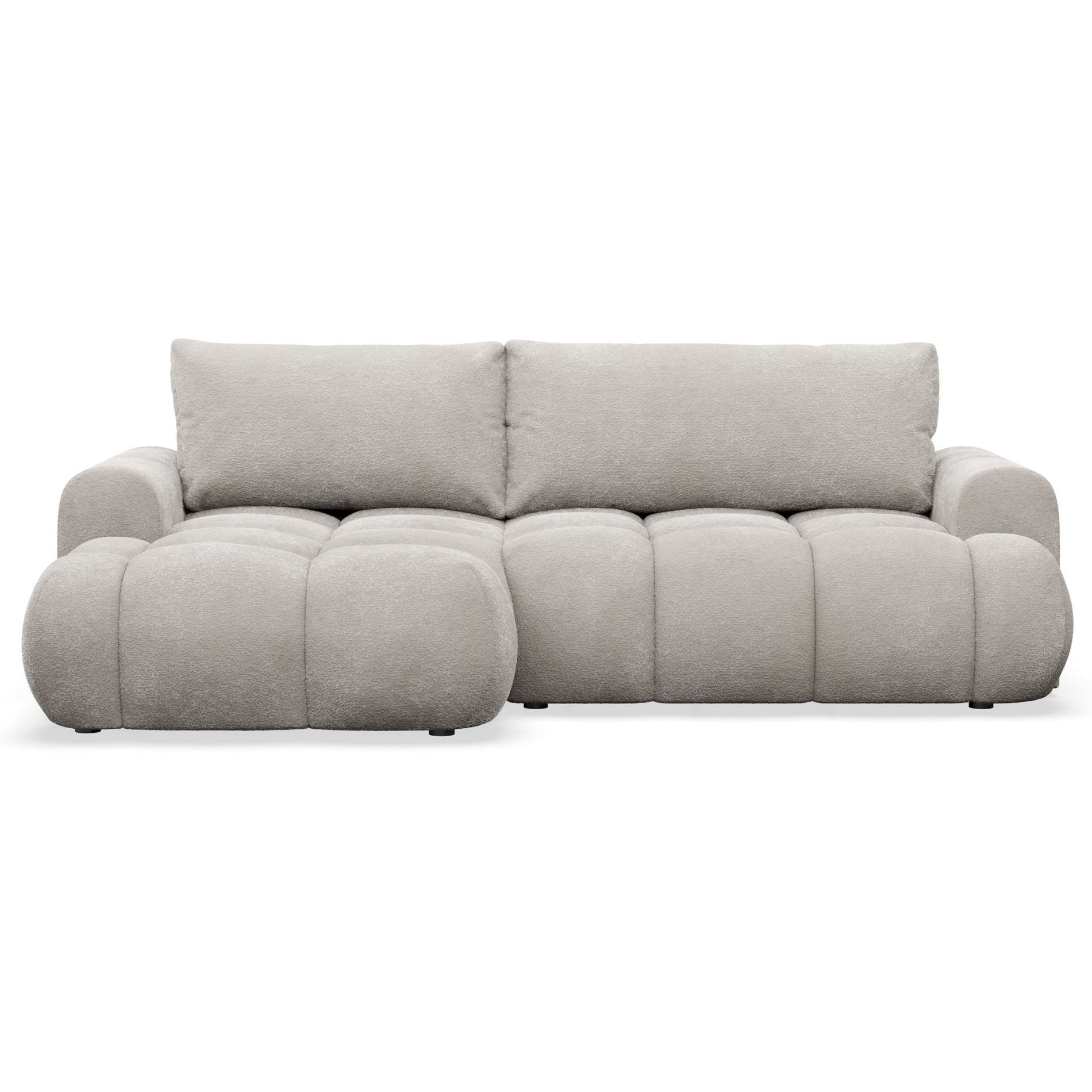Selsey Ecksofa OMBO MINI, Ecksofa mit Schlaffunktion & Bettkasten, Bouclé, 246 cm