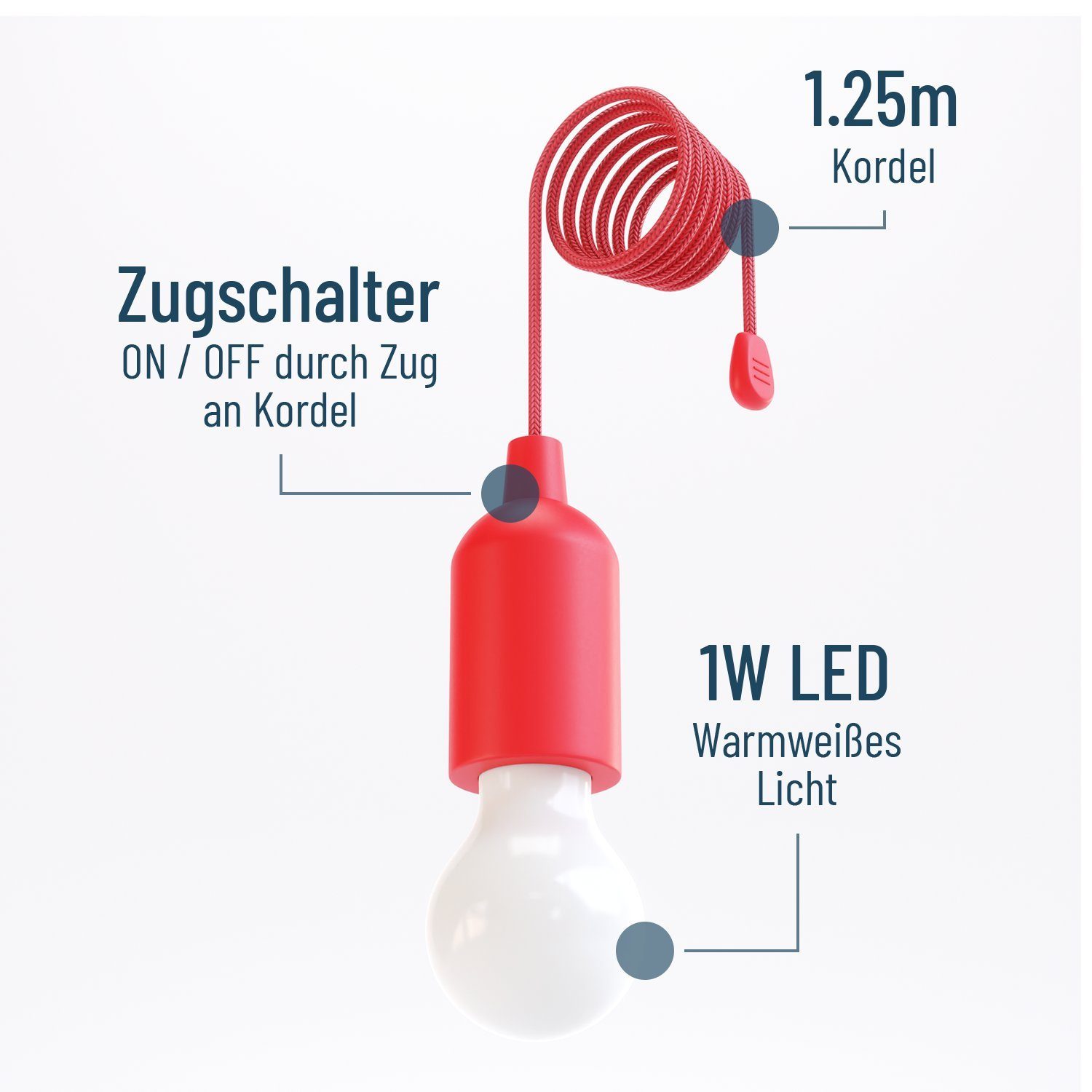 Camping Leuchte, LED Zelt - (1-St) batteriebetrieben Licht greate. Lampe 1W Taschenlampe kabellose LED