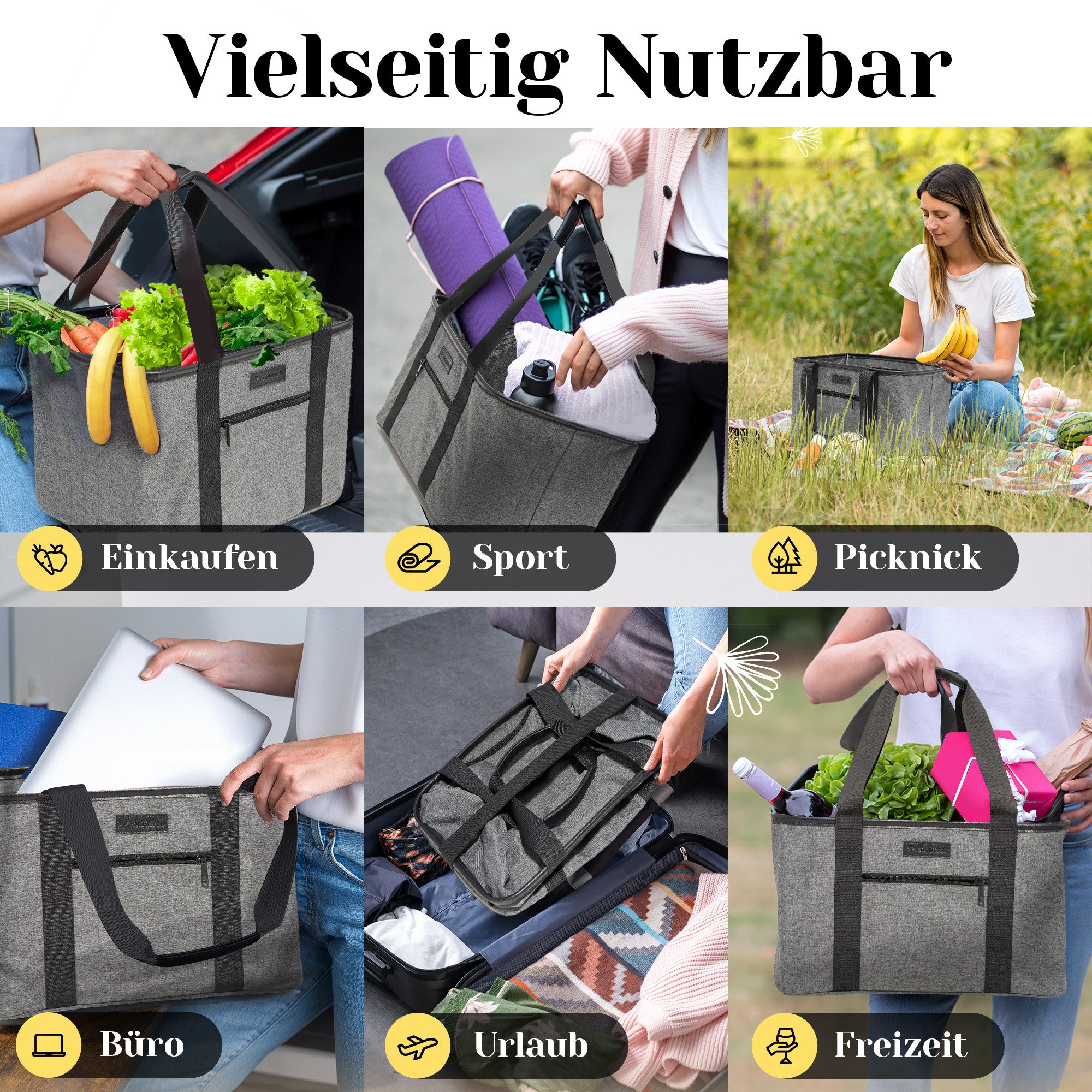 shopwell Einkaufskorb Einkaufskorb faltbar 30 Liter Klappkorb,Shopping Bag günstig online kaufen