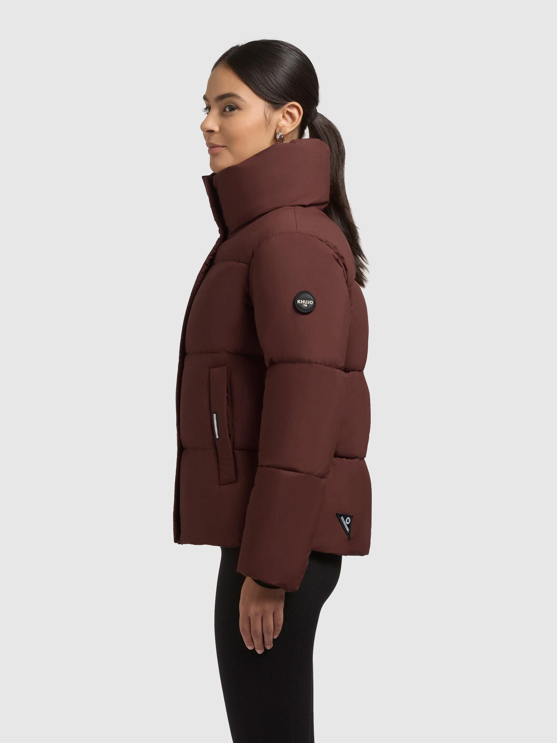 khujo Winterjacke Rinja2 Matt Warme Steppjacke mit hohem Kragen