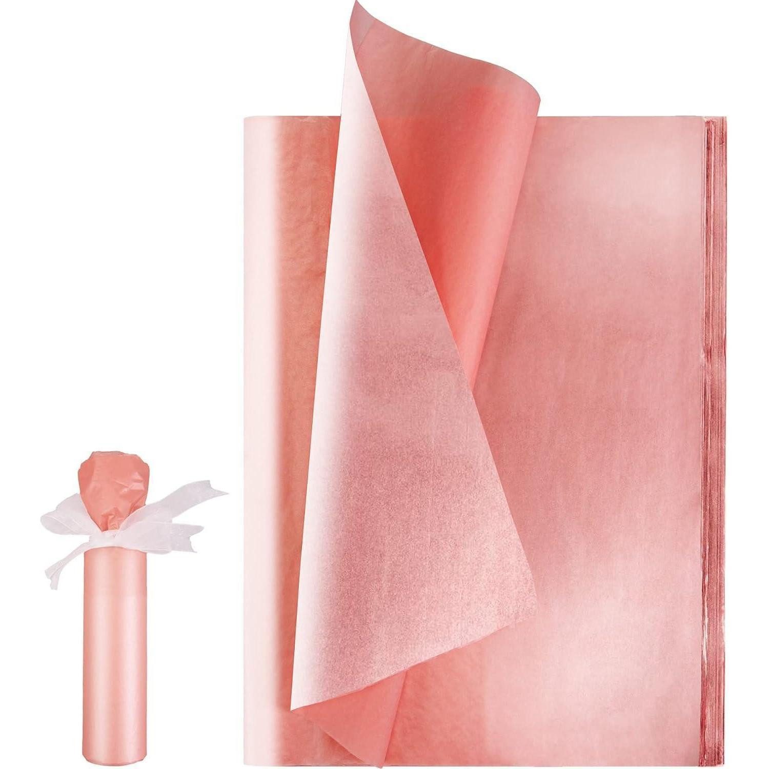 LuxusKollektion Seidenpapier Seidenpapier 100 Blatt Metallic 50x35cm Geschenkpapier Rose gold