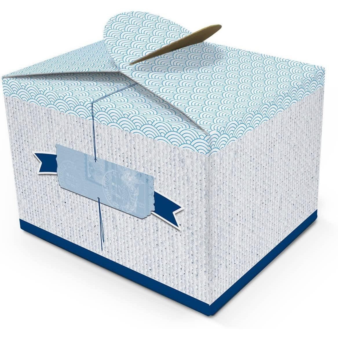 Logbuch-Verlag Dekofigur Maritime Geschenkbox Kommunion 8 x 6,5 x 5,5 cm blau-weiß-türkis