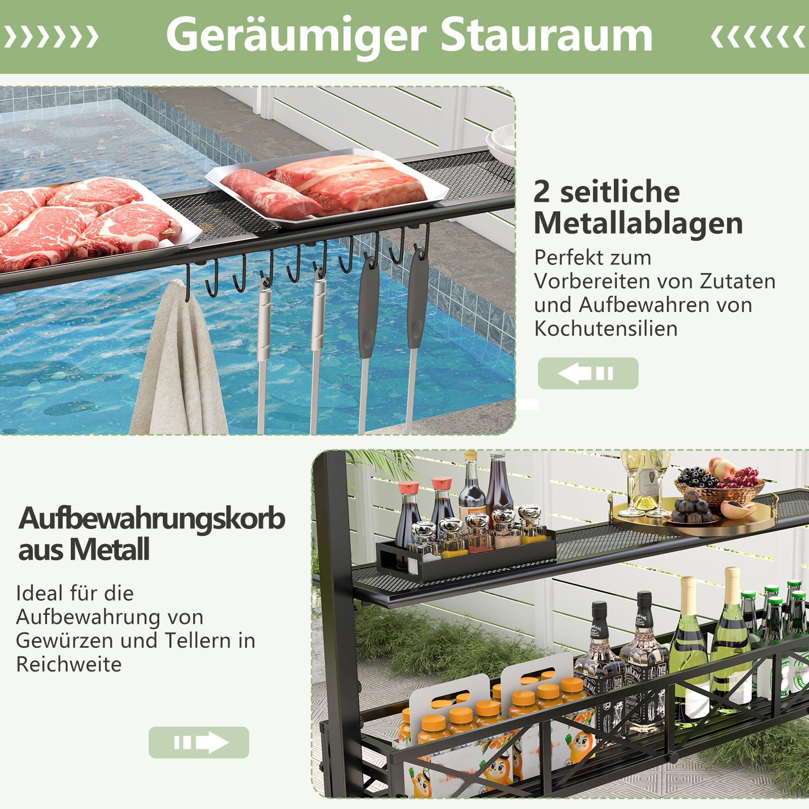 COSTWAY Grillpavillon, 242 x 153 x günstig online kaufen
