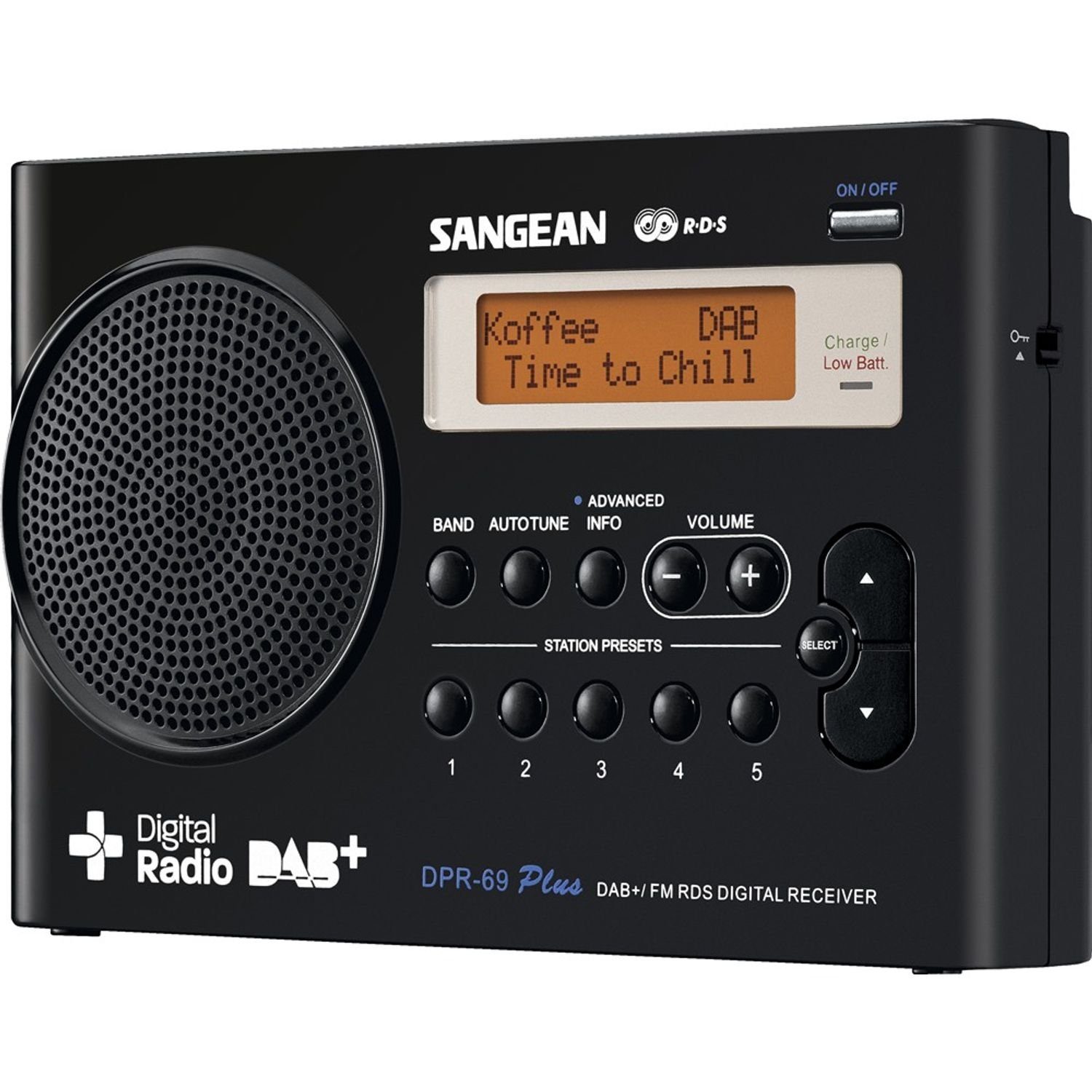 Sangean DPR-69 DAB+ Tragbares, wiederaufladbares DAB+ / FM-RDS Radio Digitalradio (DAB) (DAB) schwarz | Radios