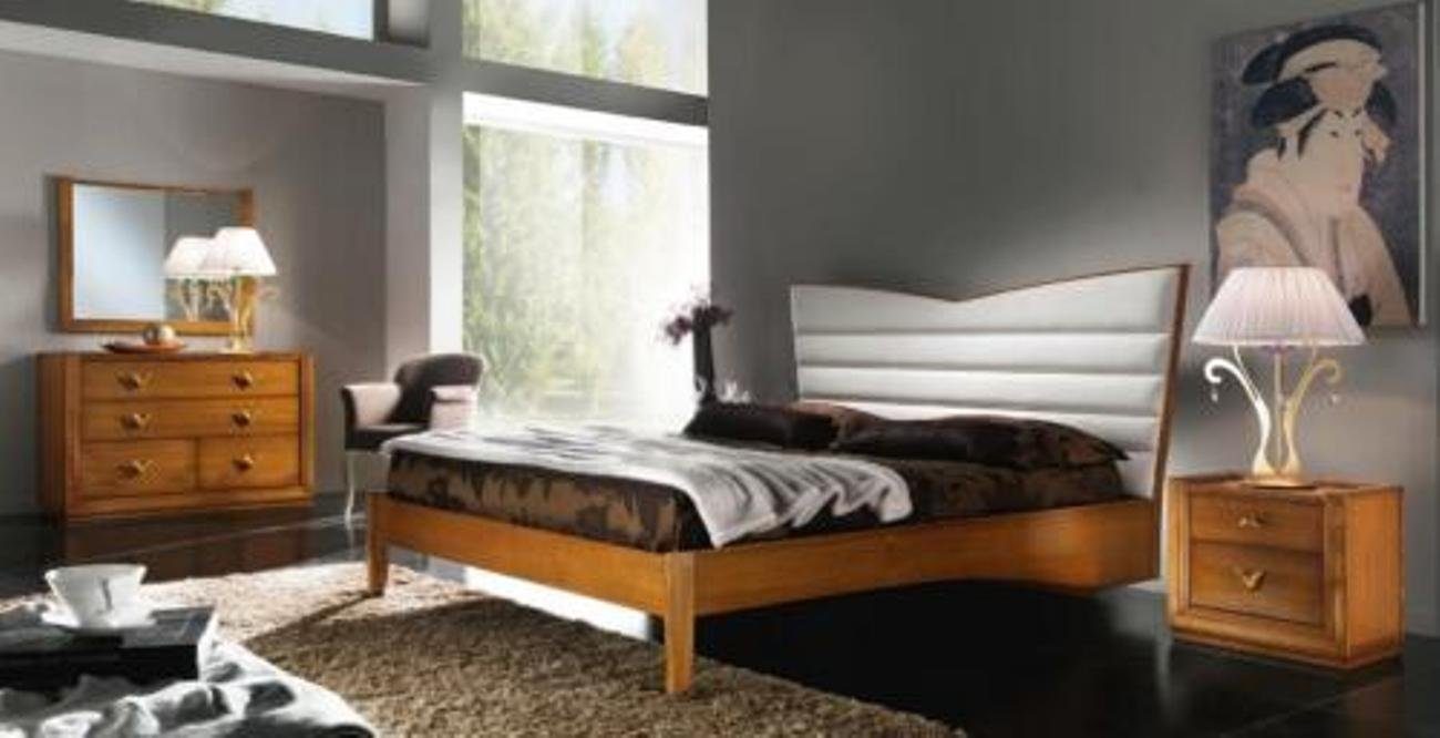 JVmoebel Schlafzimmer-Set, Luxus Set Bett Nachttisch Doppel Hotel Betten Polster Design 3tlg.