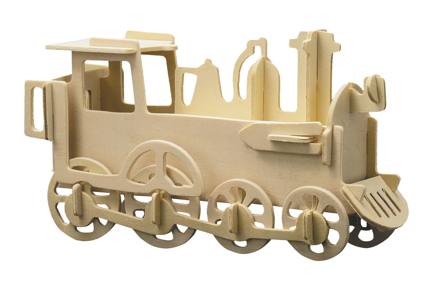 Pebaro 3D-Puzzle Holzbausatz Lokomotive, 850/1, 30 Puzzleteile