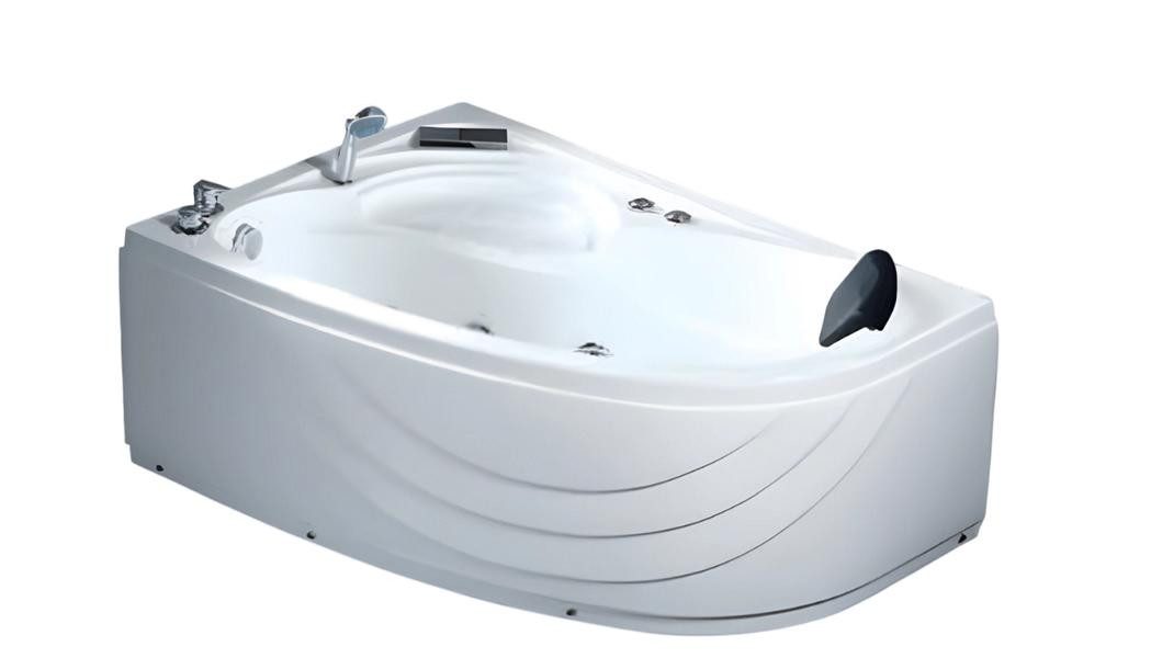 JVmoebel Whirlpool-Badewanne Whirlpool Badewanne Weiß Acryl mit Hydromassagefunktion, Made in Europe