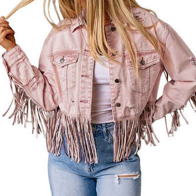 AFAZ New Trading UG Jeansjacke Damen Kurzmantel Bequem Outdoorjacke Schick Blousonjacke Jacke
