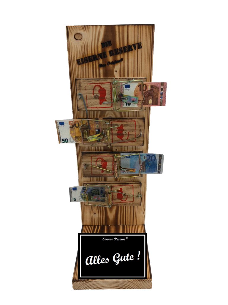 Eiserne Reserve® Geschenkbox Alles Gute Mausefalle Geldgeschenk