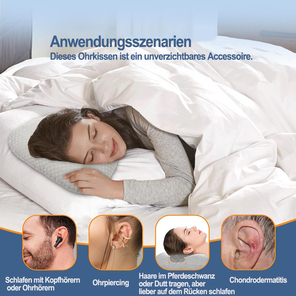 Agger Nackenstützkissen Ohrloch-Kissen für Seitenschläfer, Seitenschlafer, Ruckenschlafer, Seitenschlafer Rückenschlafer Bauchschlafer