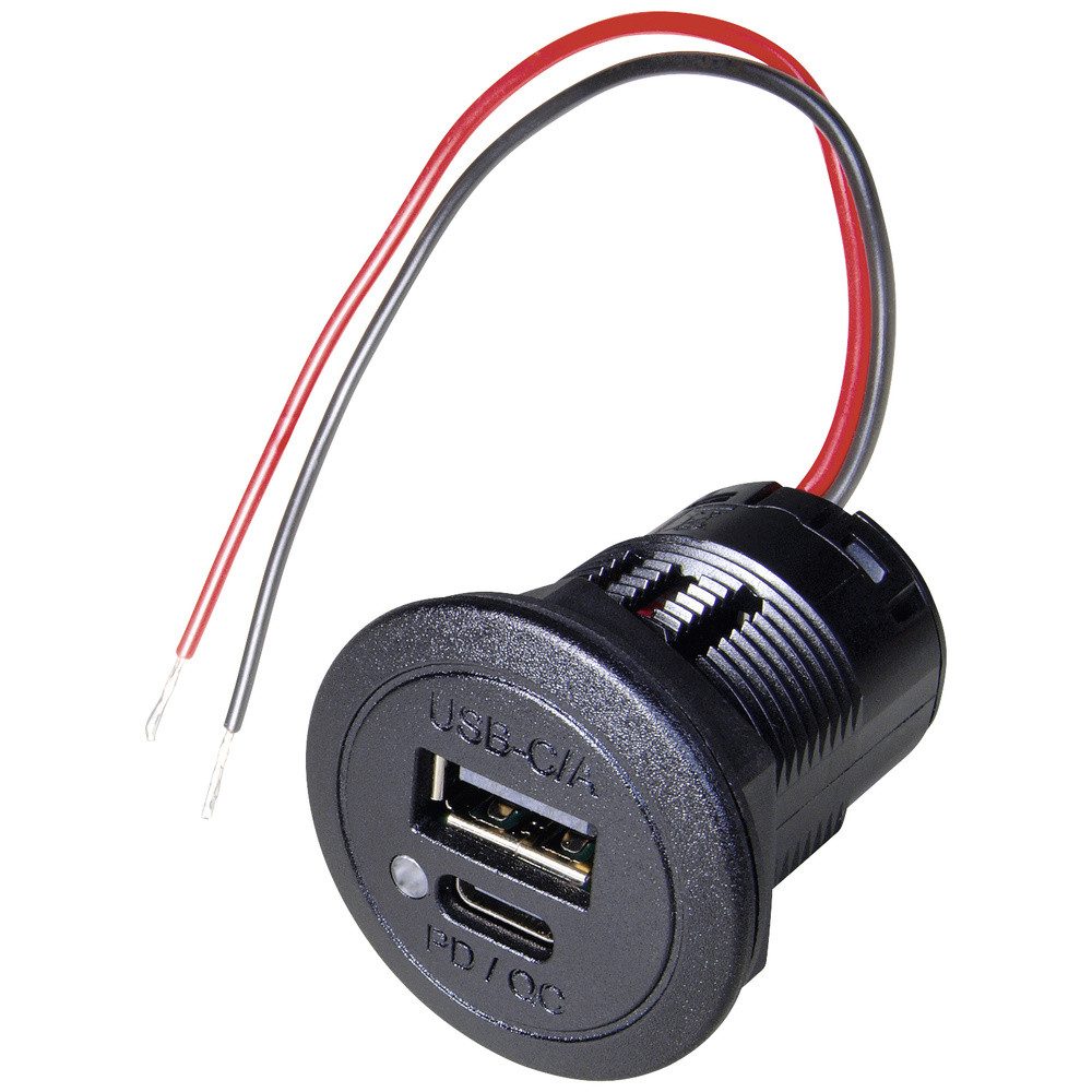 Kfz-Relais ProCar Power USB-C/A Doppelsteckdose PD/QC 12 V, 24 V