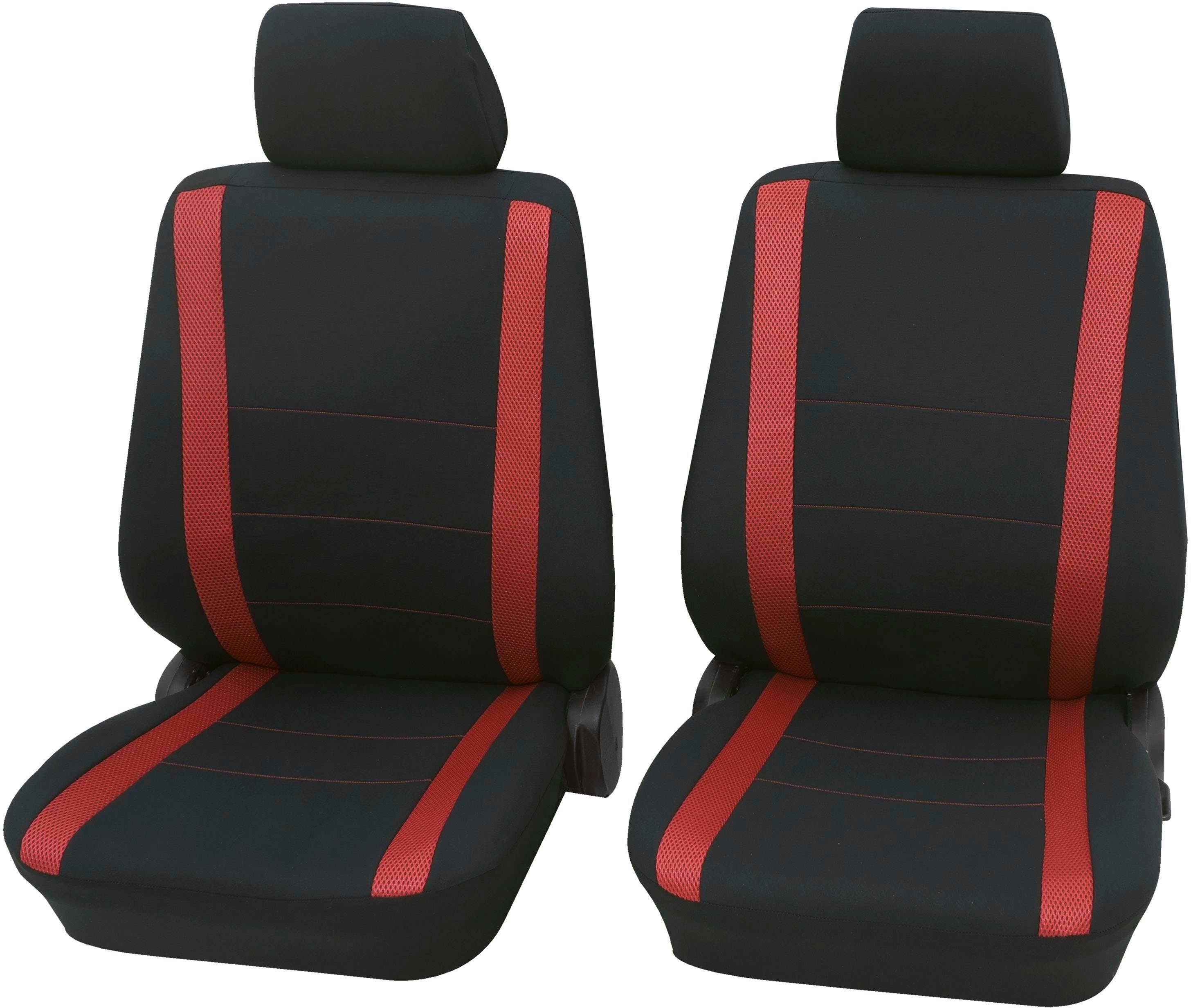 Petex Autositzbezug Vordersitzgarnitur 6-tlg "Samoa", universal, Geeignet für Fahrzeuge mit/ohne Seitenairbag, SAB 1 rot