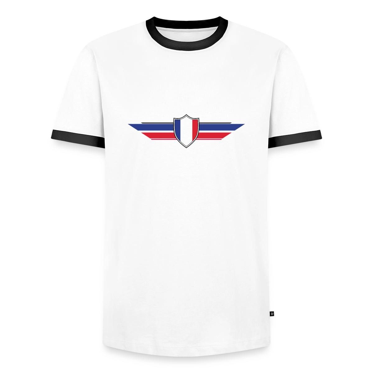 Spreadshirt T-Shirt Frankreich Fußball Fanlook Wappen Männer Kontrast T-Shirt (1-tlg)