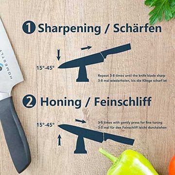 HOMESTLY Messerschärfer Profi Messerschärfer Messerschleifer Messer Schärfer Schleifer, X-Cross Technologie 21 x 13,5 x 7,6 cm