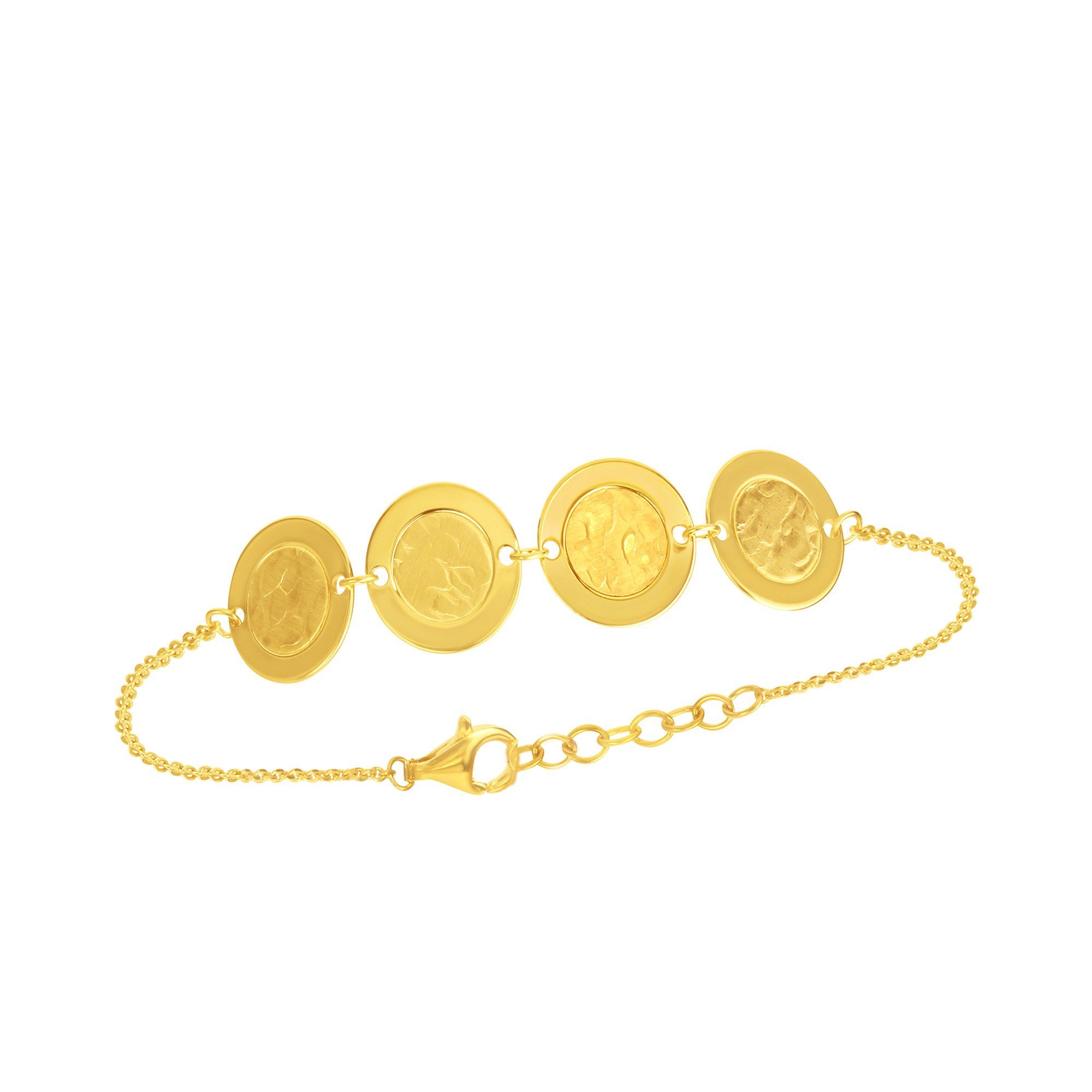 CELESTA Armband 925 Silber mit strukturierten Plättchen vergoldet