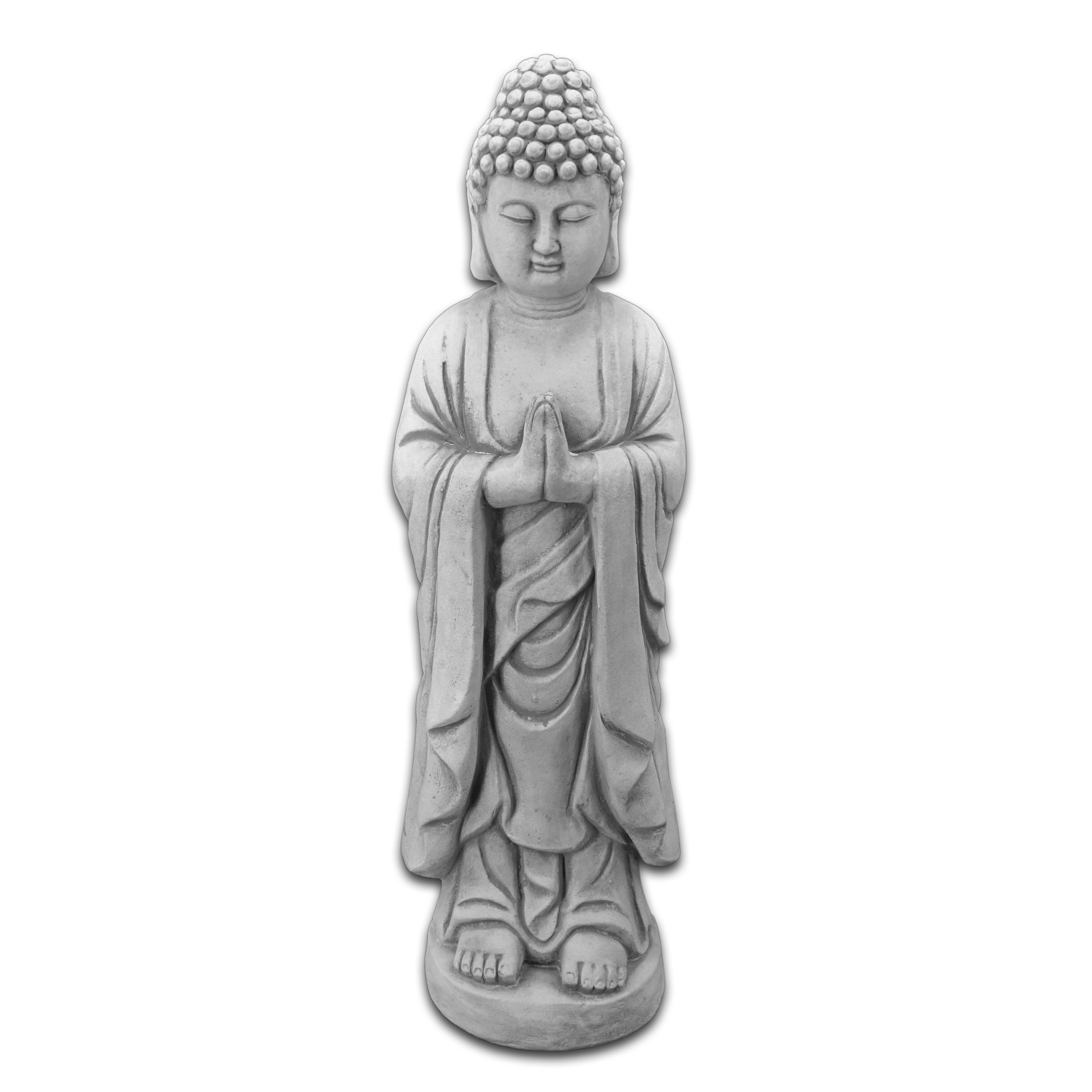 gartendekoparadies.de Gartenfigur stehender Buddha Mönch, Steinfigur, H. 60 cm, 17 kg, Frostsicher