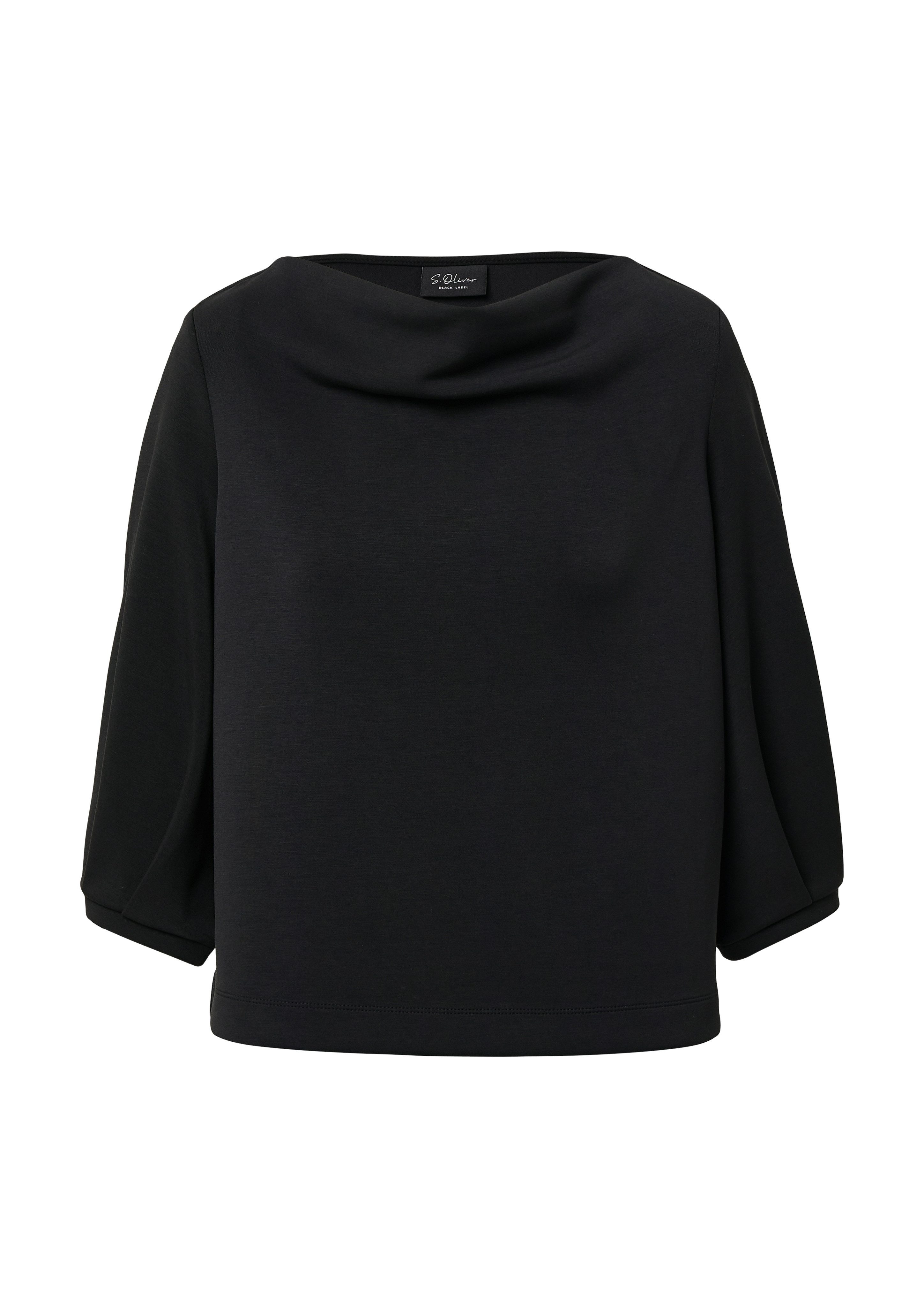s.Oliver BLACK LABEL Sweatshirt mit Wasserfall Ausschnitt