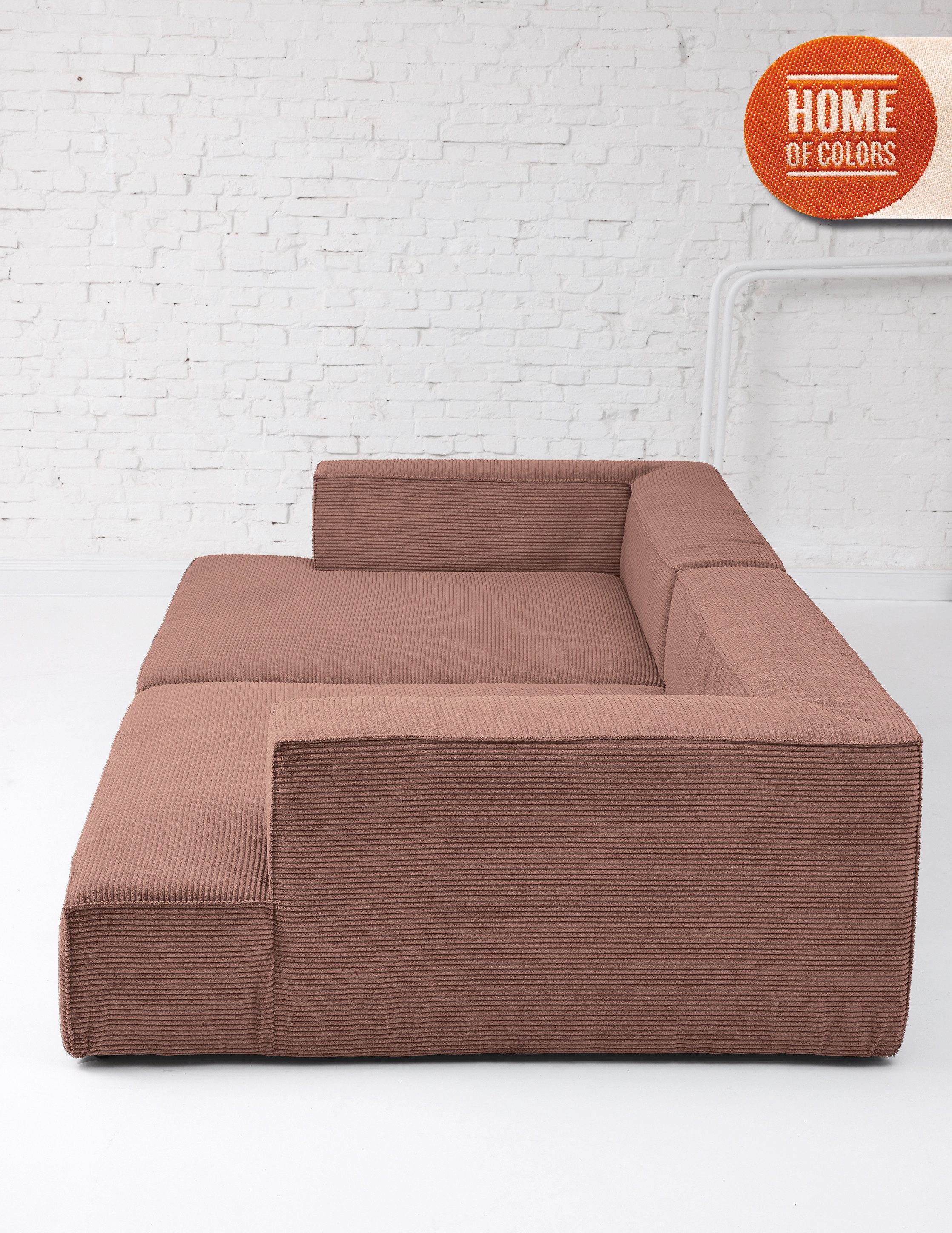 HOME OF COLORS Big-Sofa BIG CUBE – das kubische Megasofa mit extra-tiefem, soften Sitzgefühl, in weichem Cordstoff und vielen schönen Farben