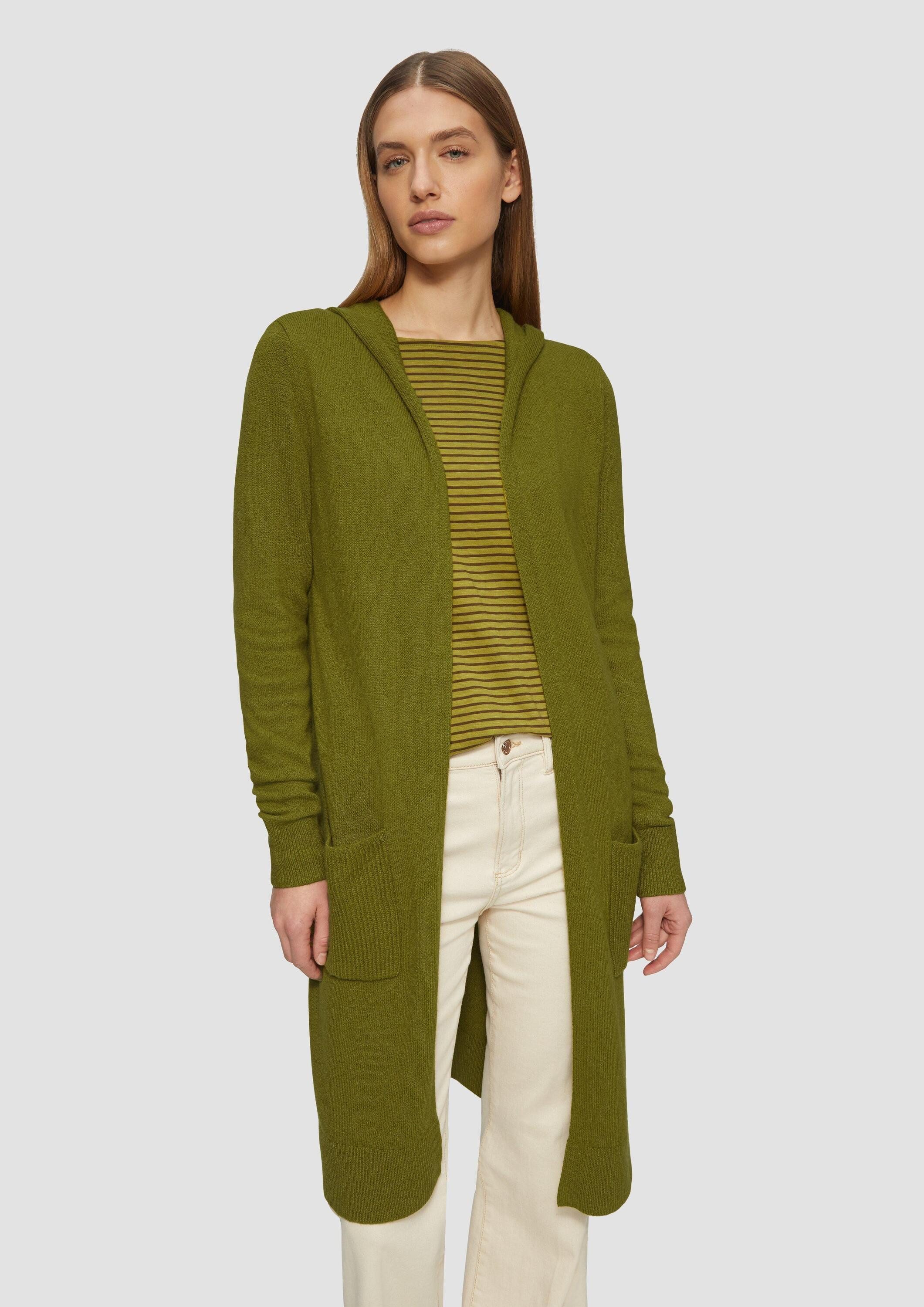 s.Oliver Cardigan Strickjacke Long-Cardigan mit Kapuze günstig online kaufen