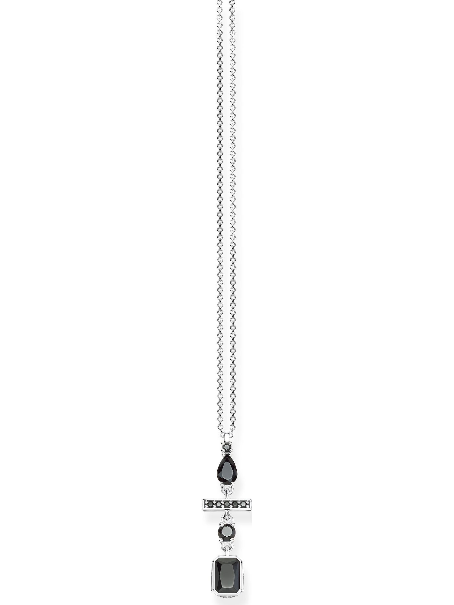 THOMAS SABO Silberkette Thomas Sabo Damen-Kette 925er Silber Zirkonia,  Länge: 45 cm, Breite: 1 cm, Stärke: 0,1 mm