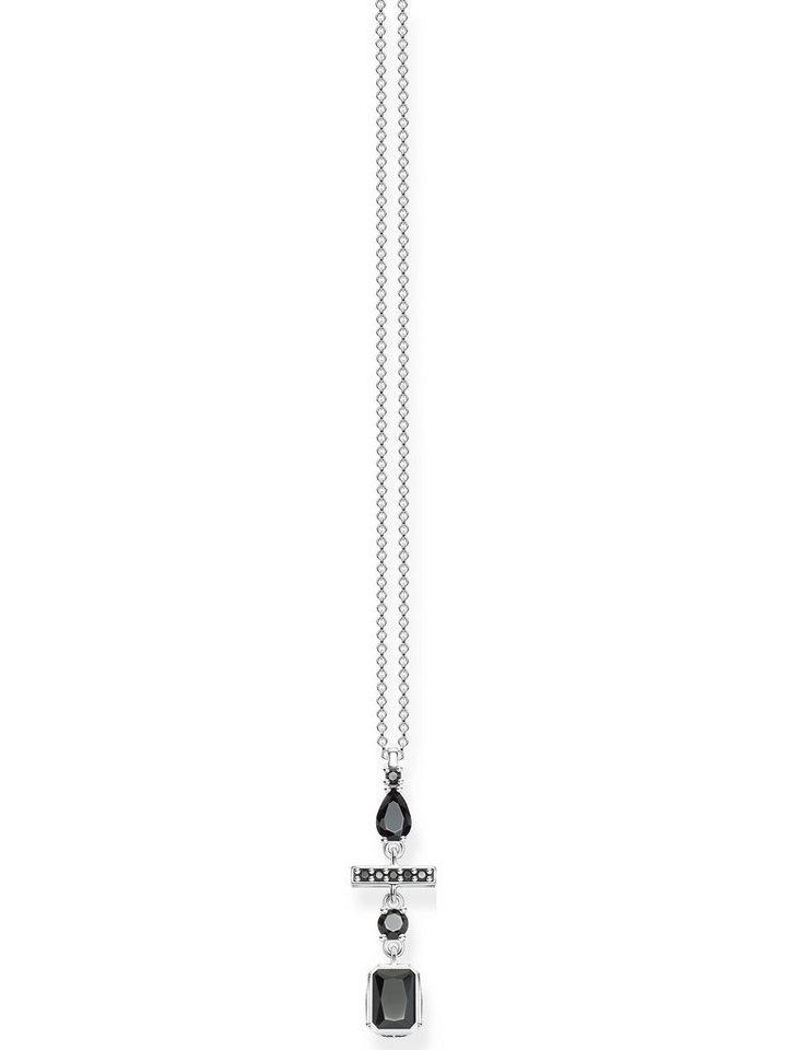 THOMAS SABO Silberkette Thomas Sabo Damen-Kette 925er Silber Zirkonia,  Länge: 45 cm, Breite: 1 cm, Stärke: 0,1 mm