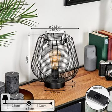 hofstein Tischleuchte moderne Tischlampe aus Metall in Schwarz, ohne Leuchtmittel, Nachttischlampe, Lichteffekt, 1xE27, ohne Leuchtmittel