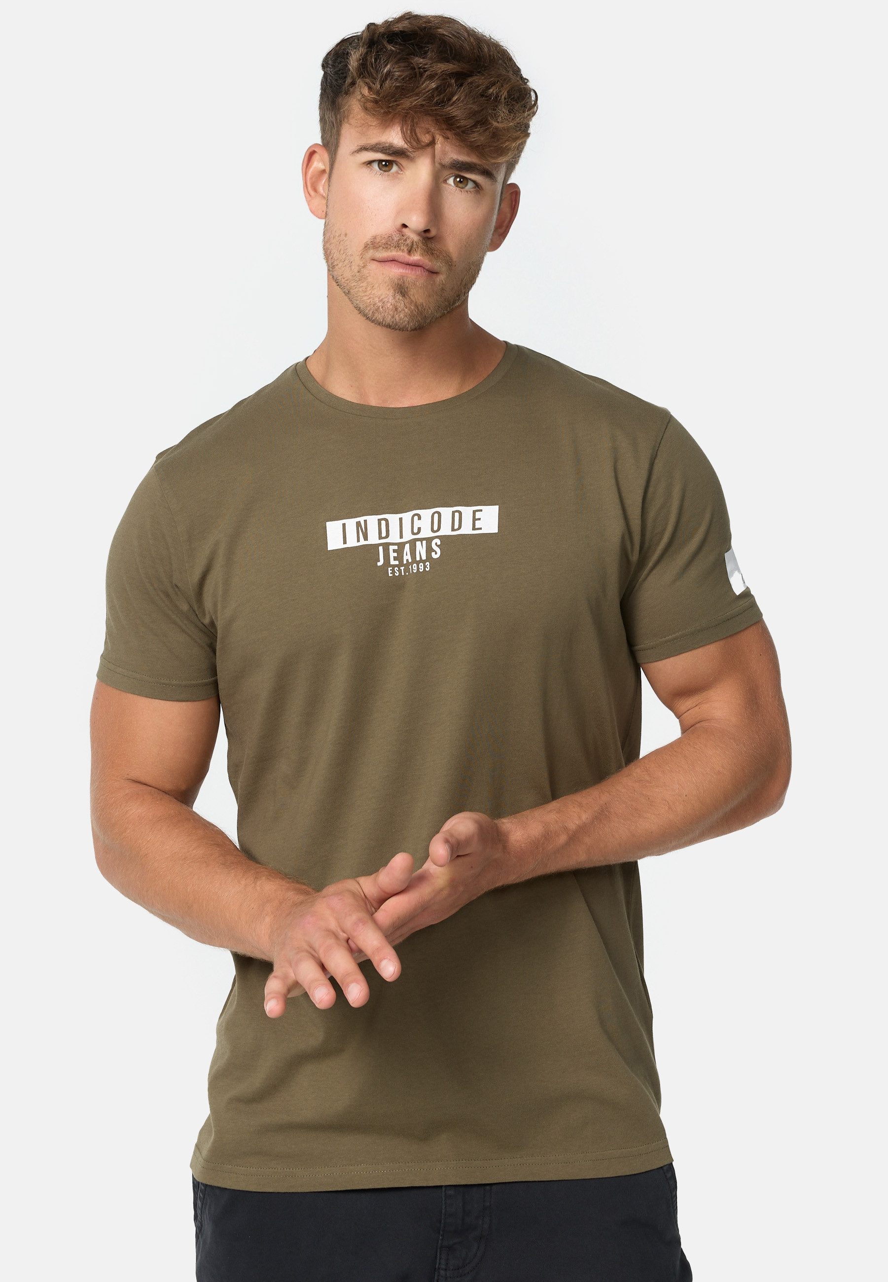 Indicode T-Shirt Herren INVegas Shirt Tee Herrenshirt mit Rundhals-Ausschni günstig online kaufen