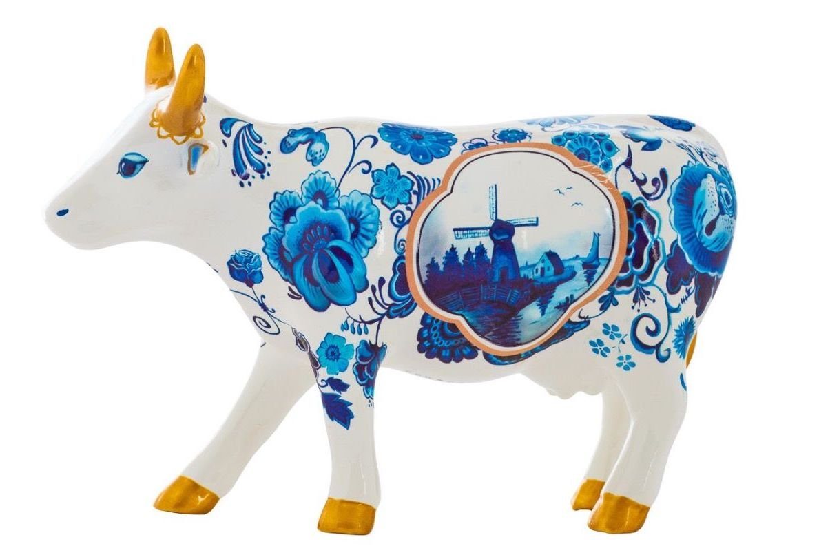 - CowParade Cow Blue Cowparade Tierfigur Medium Kuh Bone China