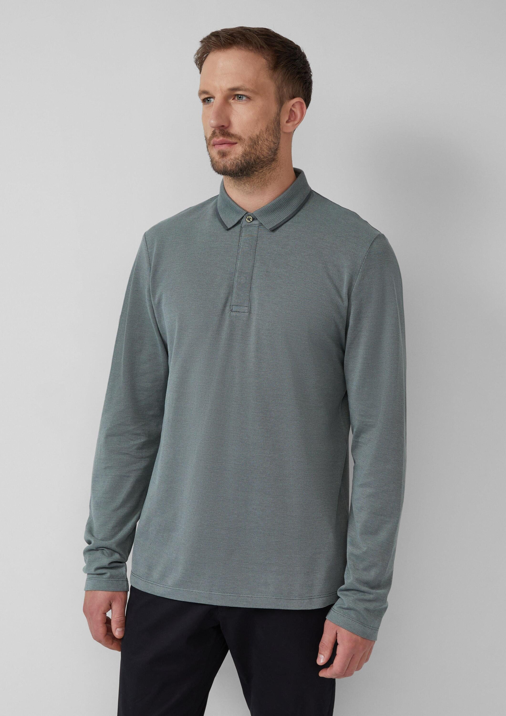 s.Oliver Langarmshirt Polo-Shirt Langärmeliges Poloshirt aus günstig online kaufen