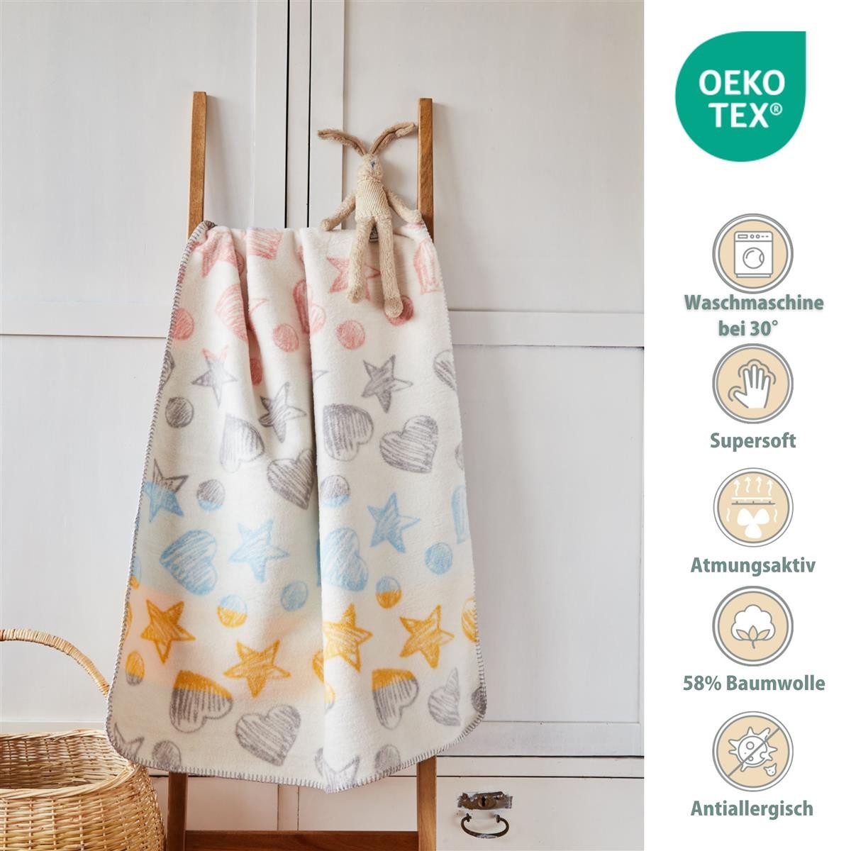 Babydecke 90x120 cm - flauschig weich - Kuscheldecke, SEI Design günstig online kaufen