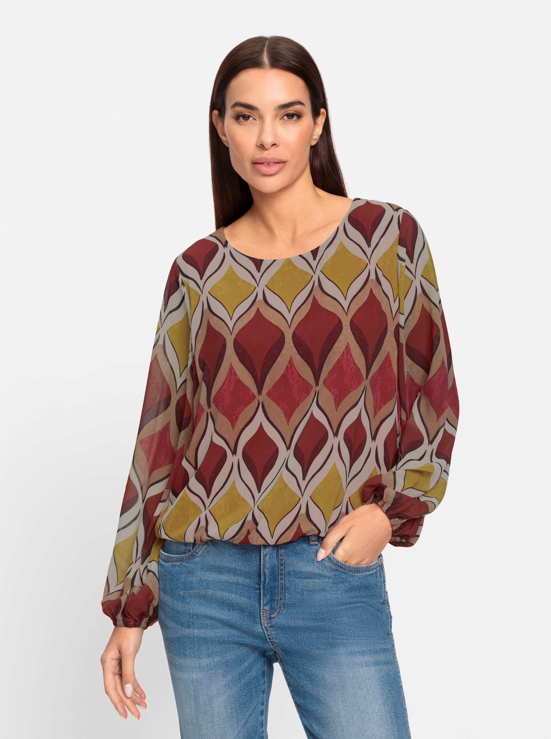 heine Klassische Bluse Druckbluse . günstig online kaufen