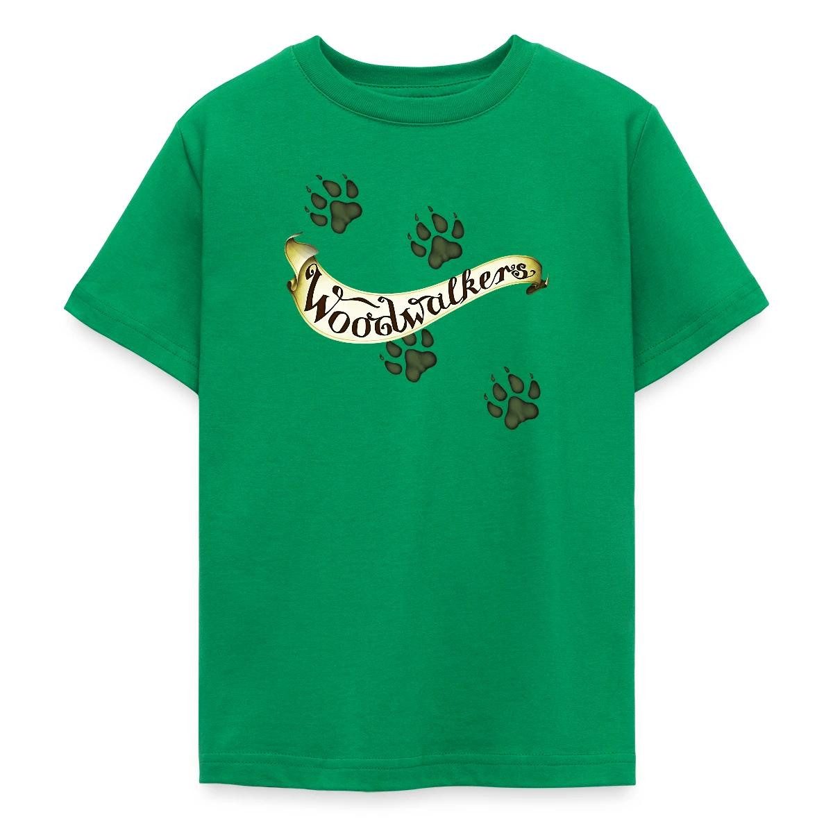 T-Shirt Woodwalkers Logo-Schriftzug Und Pfotenabdrücken Teenager T-Shirt