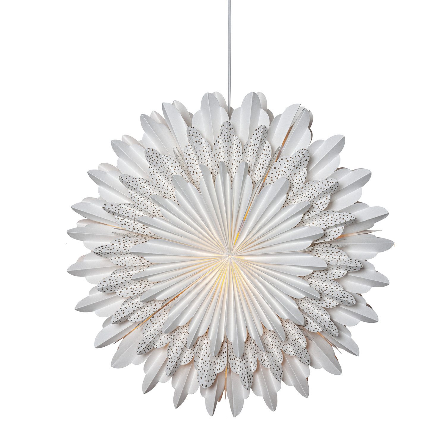 Papierstern Papierstern Weihnachtsstern Faltstern D: 50cm Dekostern weiß gold