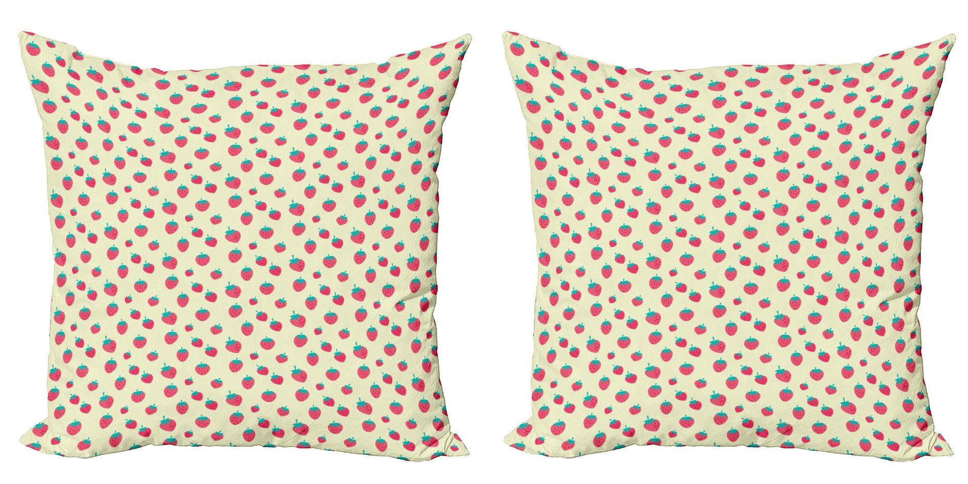Kissenbezüge Modern Accent Sommer-Frucht-Muster Stück), Erdbeere Abakuhaus Doppelseitiger (2 Digitaldruck