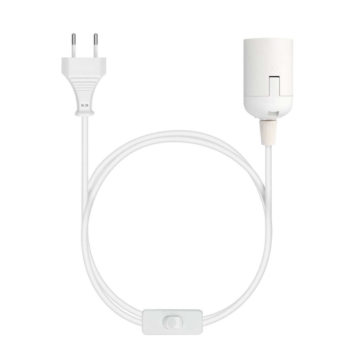 kwmobile Lampenfassung E27 Lampenfassung mit Schalter - E 27 Fassung Weiß mit 3,5m Netzkabel, (1-St)