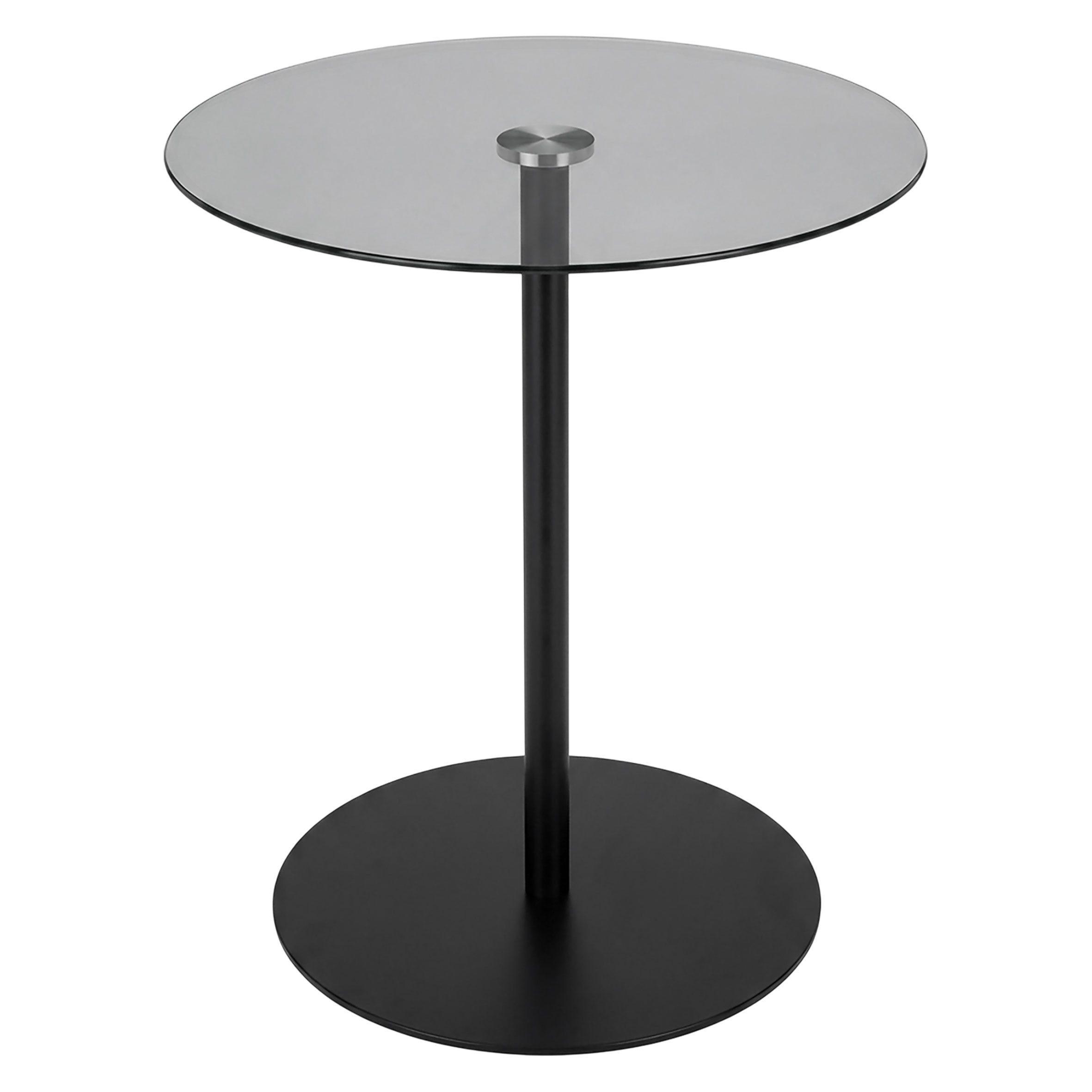 Spetebo Beistelltisch Metall Beistelltisch rund mit Glasplatte (H 40 x Ø 43 cm, 1-St., 1x Couchtisch), Standfuß von ca. 30 cm Durchmesser