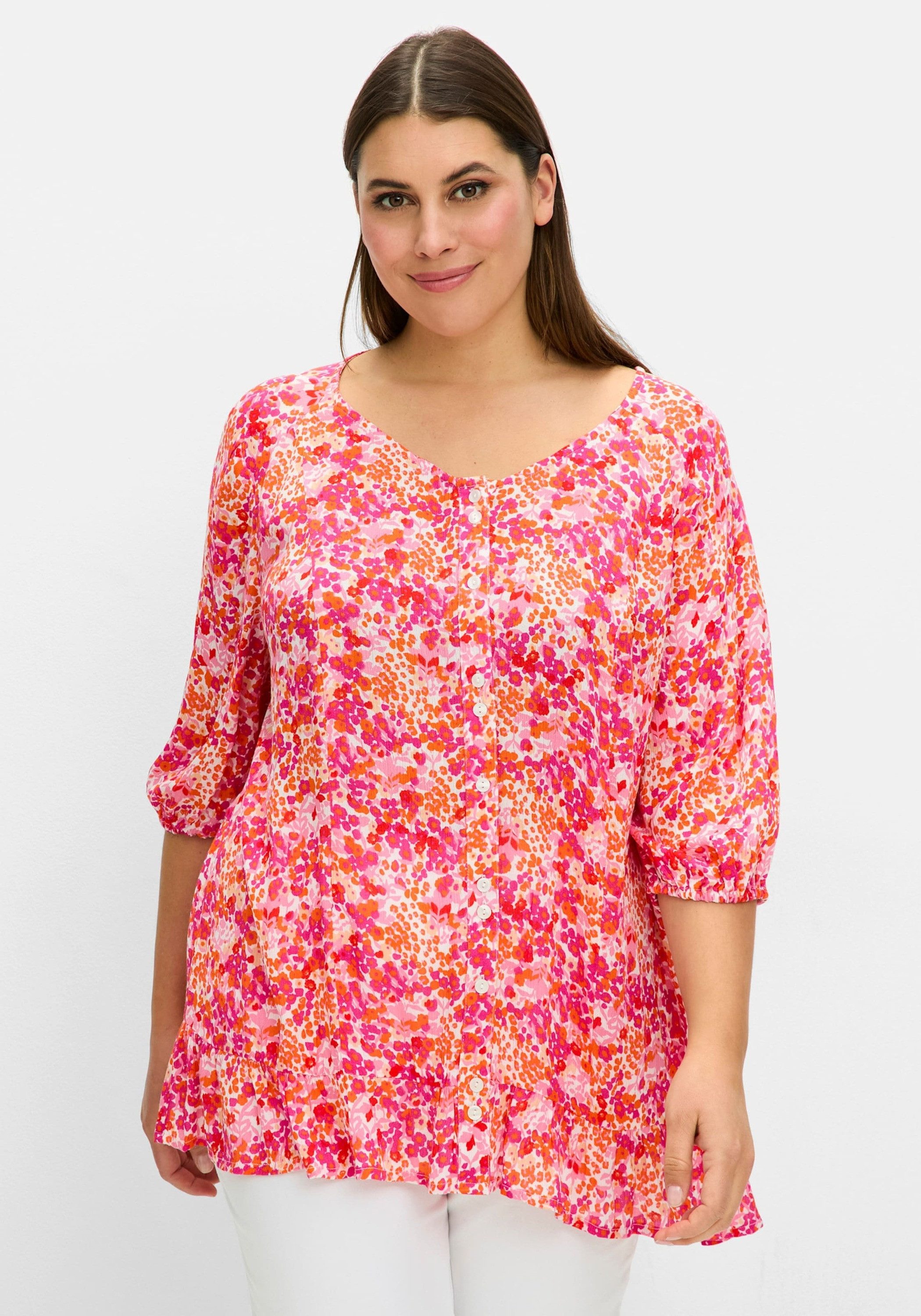 Sheego Klassische Bluse Druckbluse 3/4-Arm günstig online kaufen