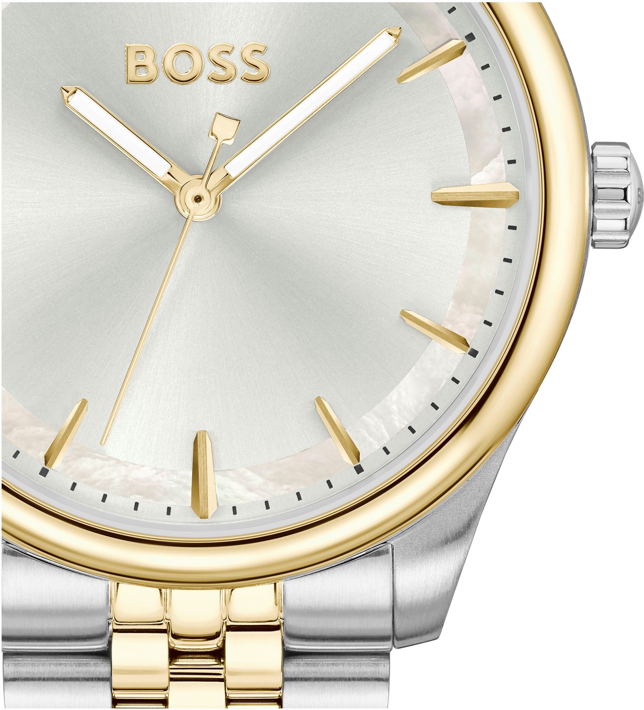 BOSS Quarzuhr GRACEFUL 1502779, Armbanduhr, Damenuhr, Edelstahlarmband, analog