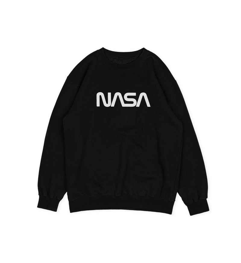 Novux Sweater NASA Worm signature Herren Sweatshirt Farbe Schwarz (1-tlg) aus Baumwolle