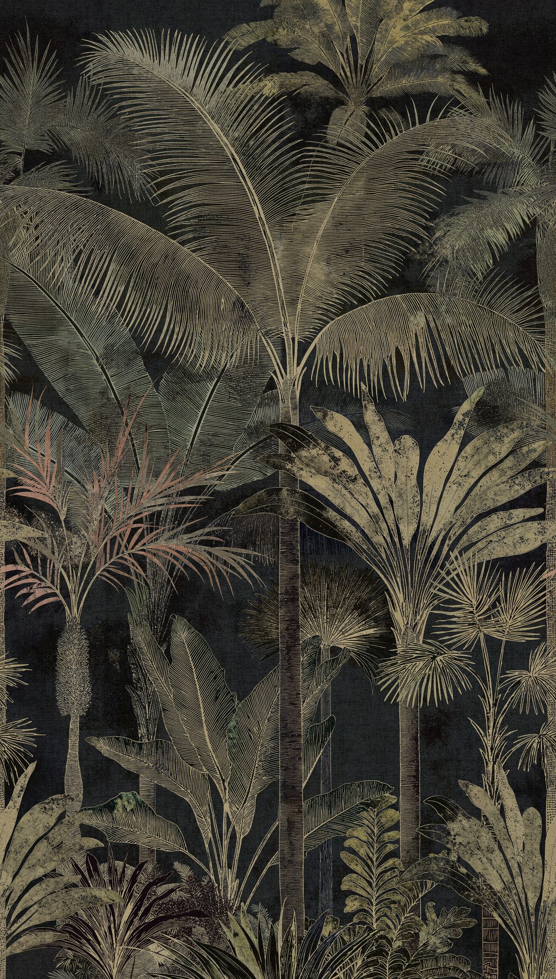A.S. Création Vliestapete Cuba II Endless Tropical Palms Fototapete, leicht strukturiert, floral, tropisch, Retro, Dichte Dschungel-Optik mit exotischen Blättern und Palmen