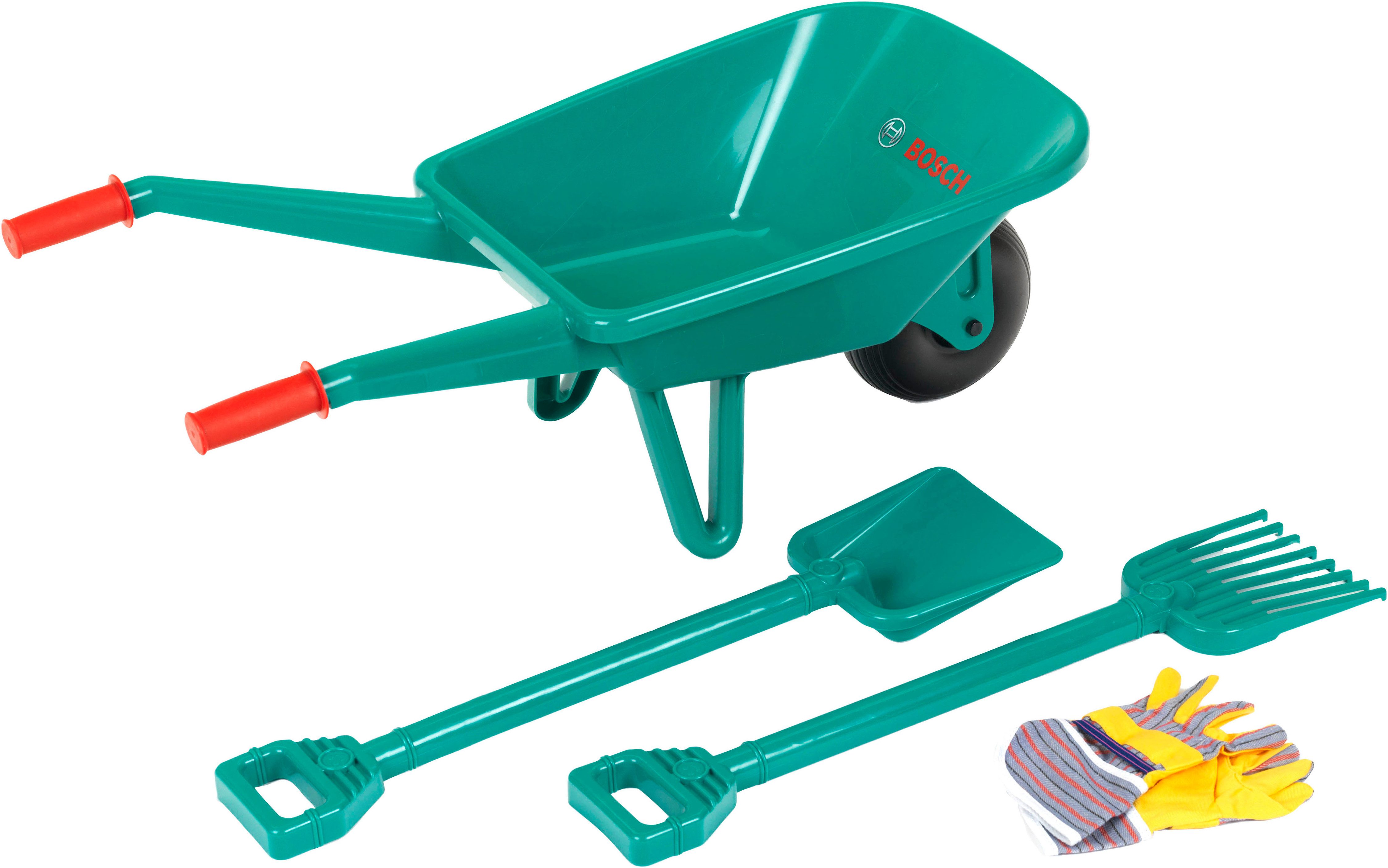 Klein Kinder-Gartenset Spielzeug Rasenmäher und Schubkarre, (Set, 5-tlg), Made in Germany