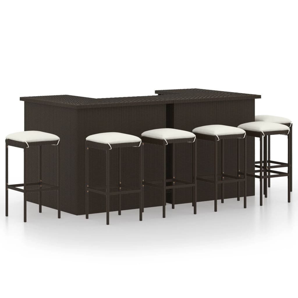 vidaXL Gartenlounge-Set 8-tlg. Gartenbar-Set mit Kissen günstig online kaufen