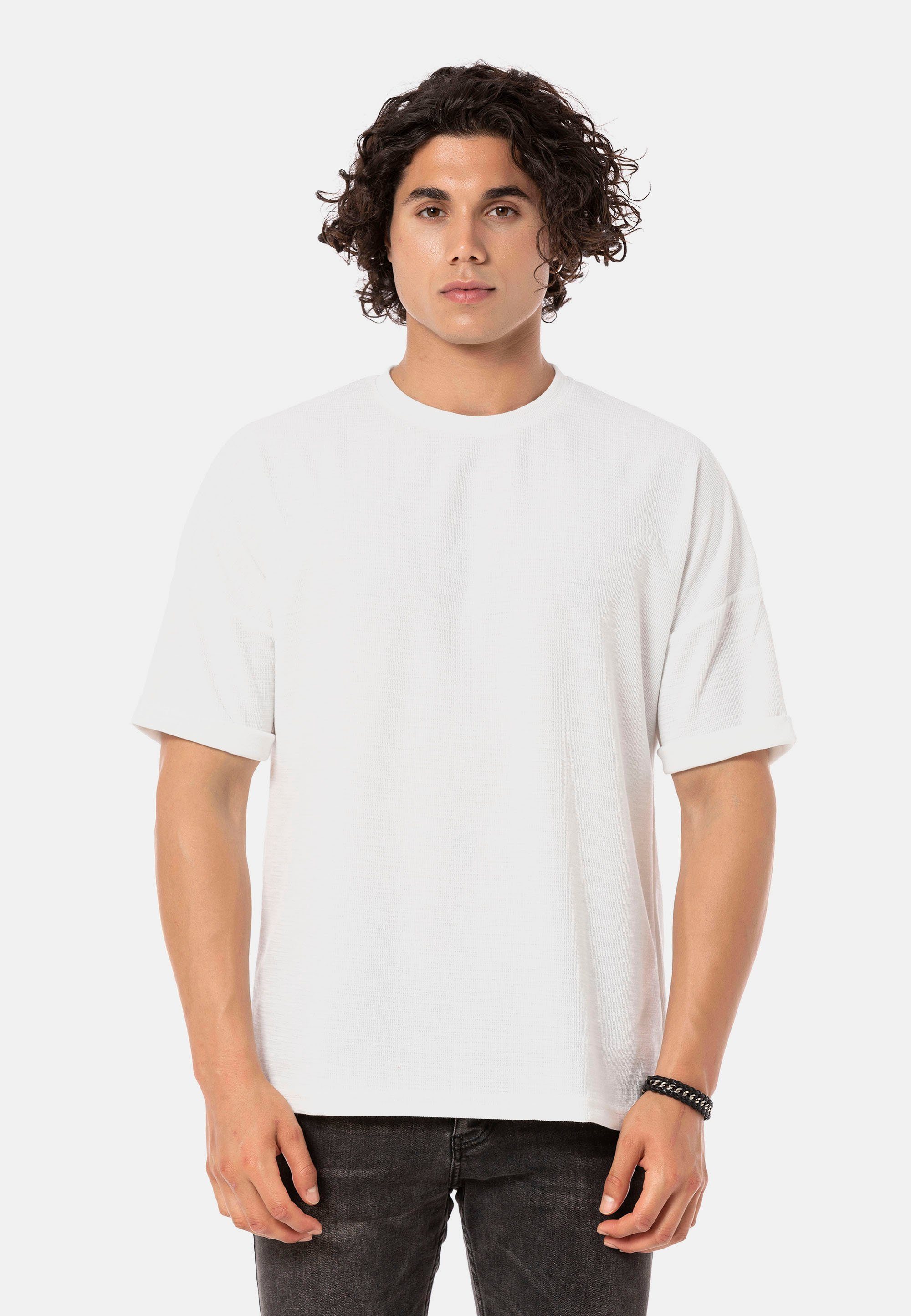 RedBridge T-Shirt Hereford mit Krempelärmeln weiß