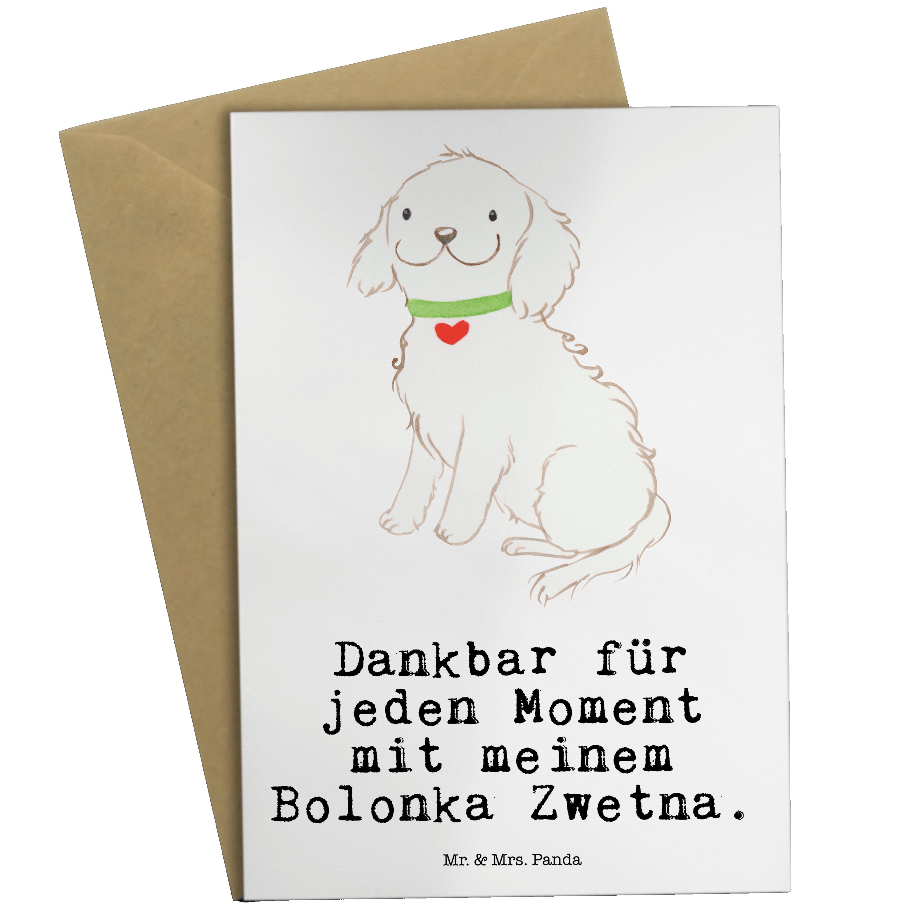 Mr. & Mrs. Panda Grußkarte Bolonka Zwetna Moment - Weiß - Geschenk, Hundebesitzer, Geburtstagska